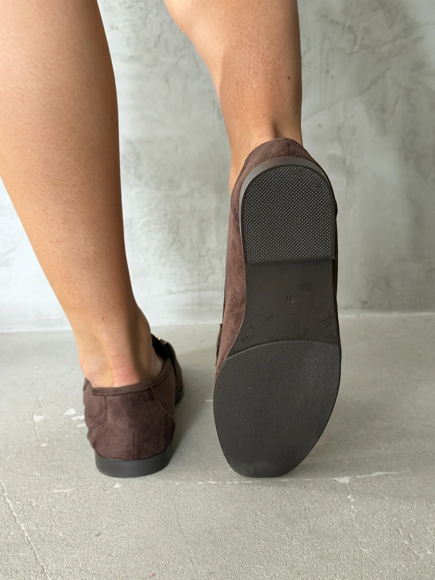 Лоферы женские замшевые коричневые летние