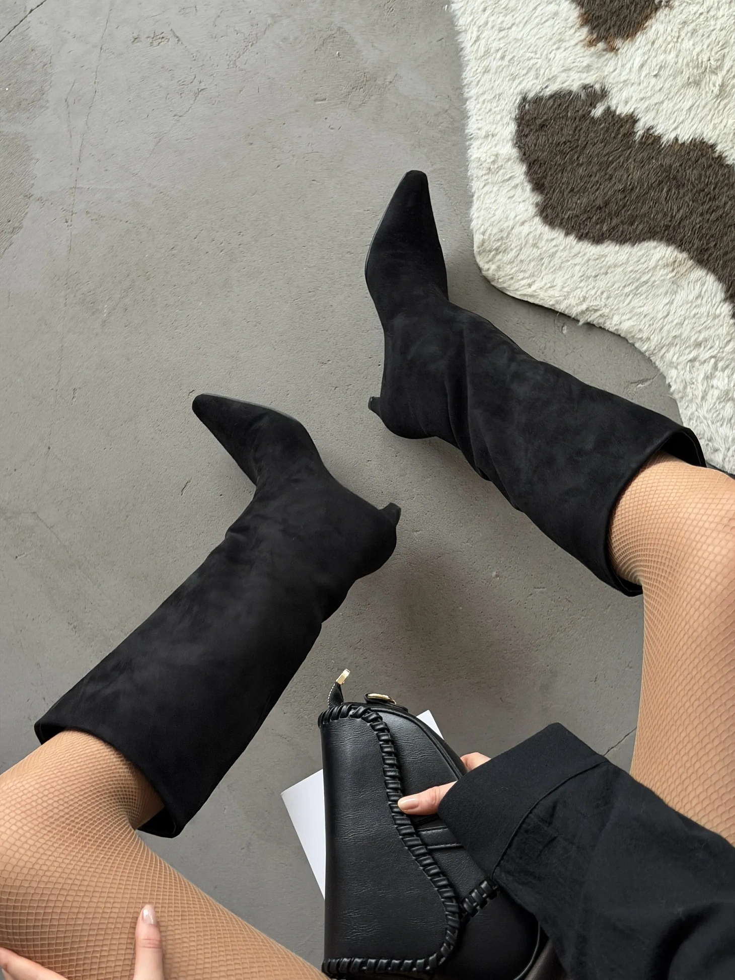 Сапоги женские экозамша