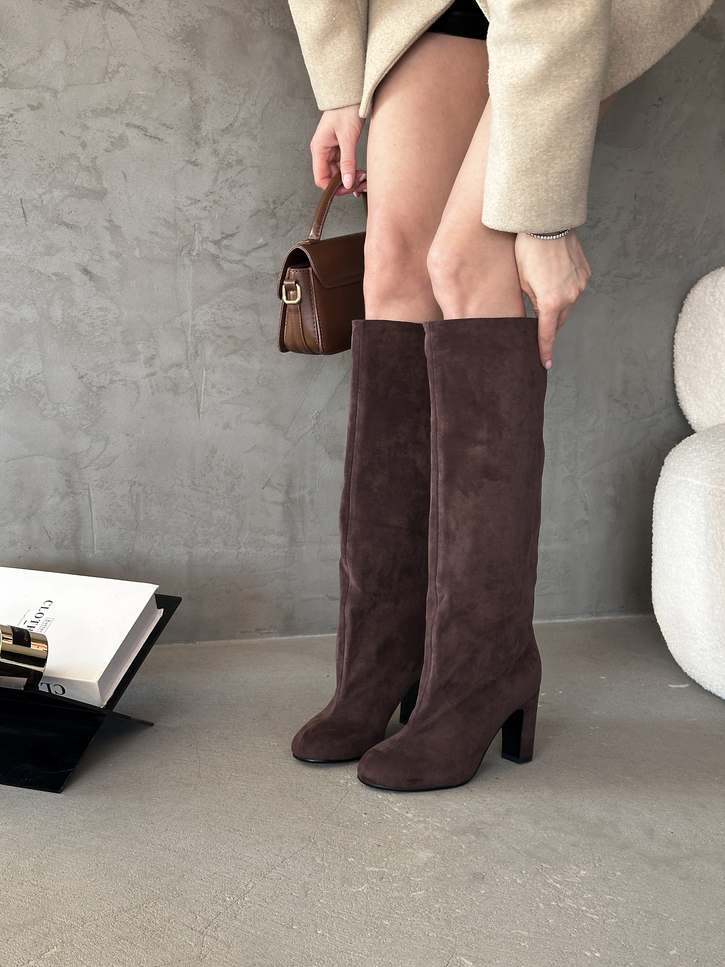 Сапоги женские экозамша