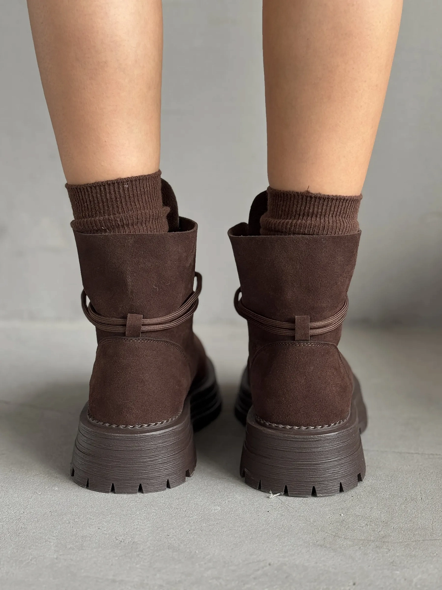 Ботинки женские натуральная замша шерсть