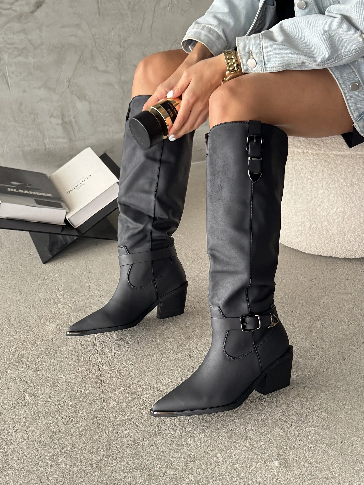 Сапоги женские экокожа