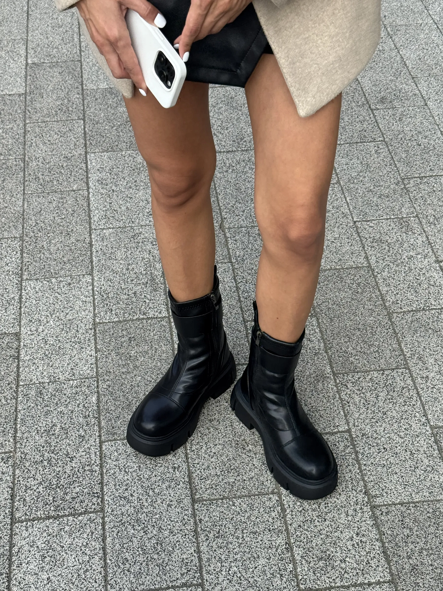 Ботинки женские экокожа шерсть