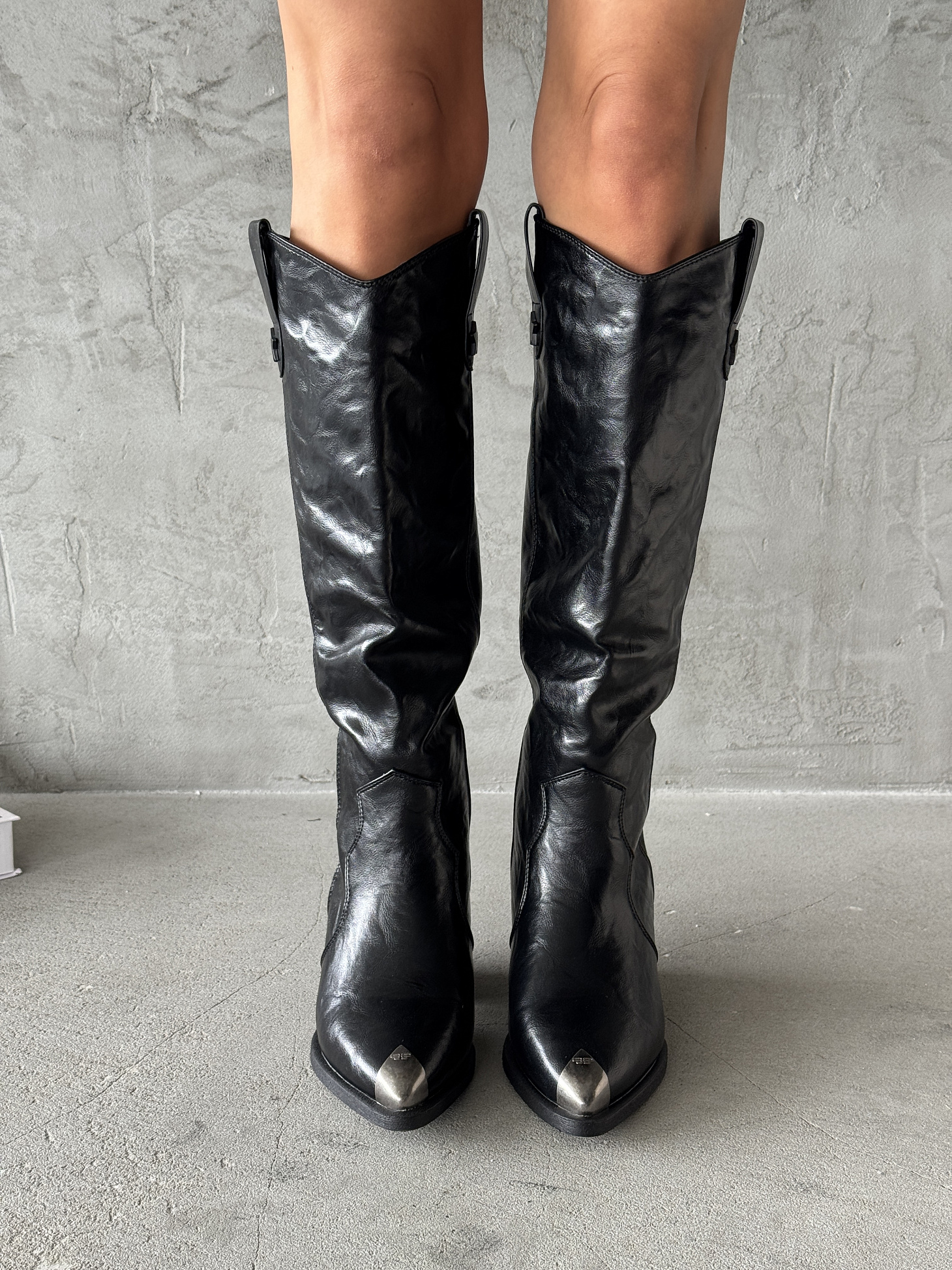 Сапоги казаки женские экокожа шерсть