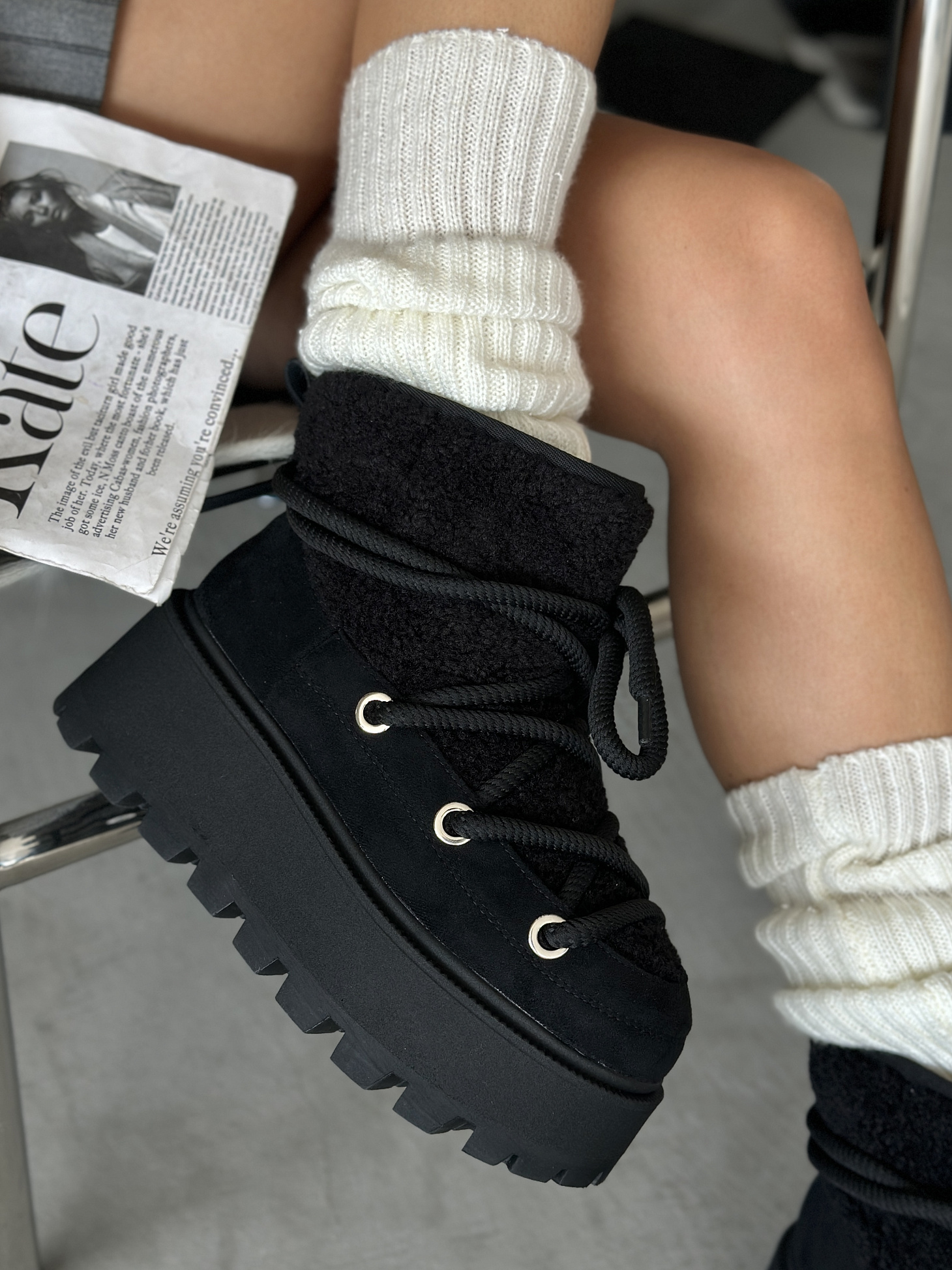 Угги женские экозамша шерсть