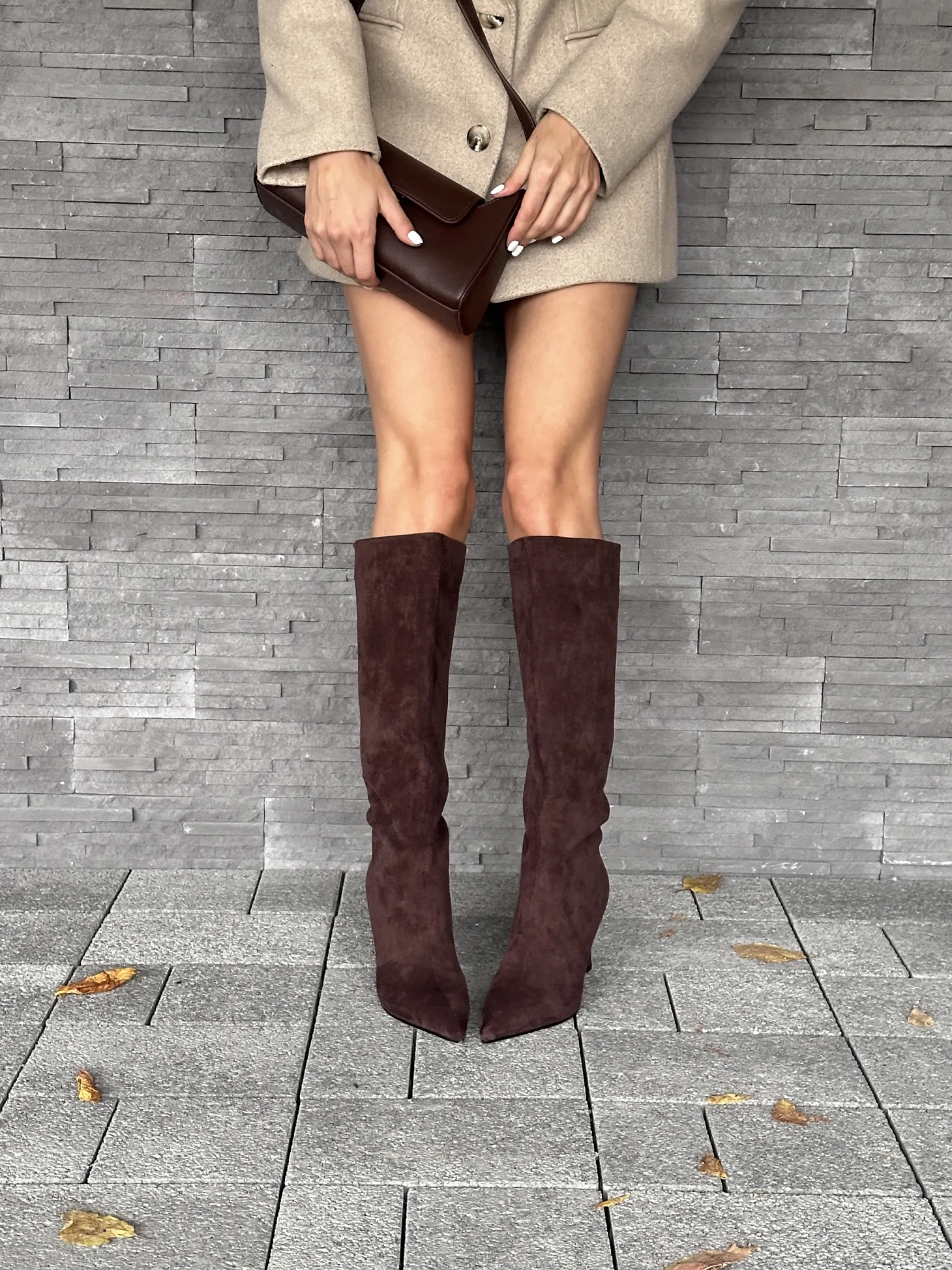 Сапоги женские экозамша