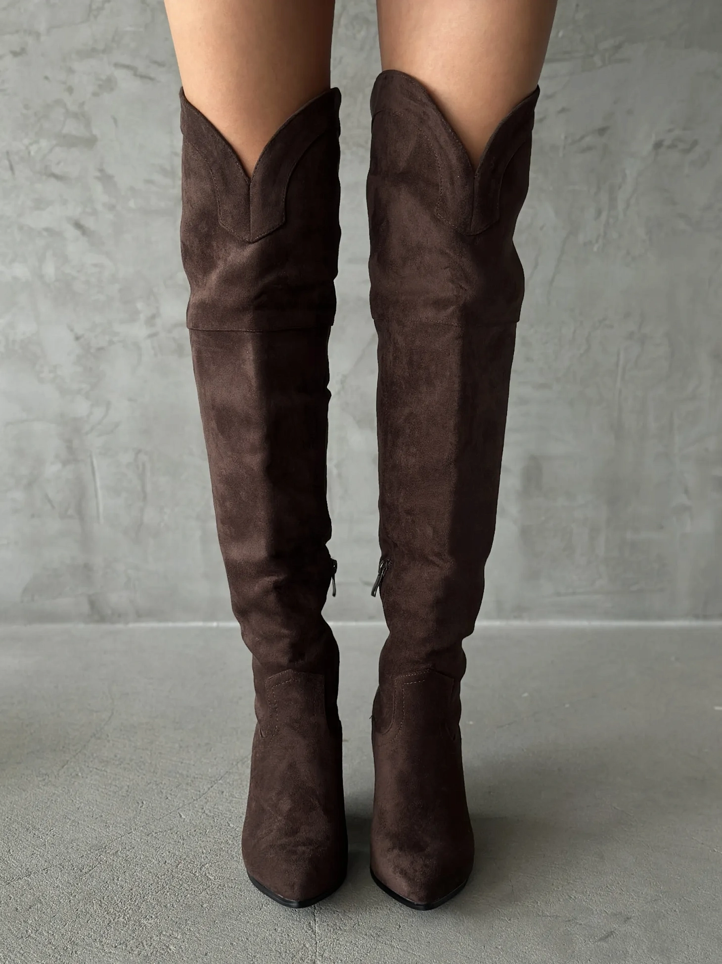 Ботфорты женские экозамша