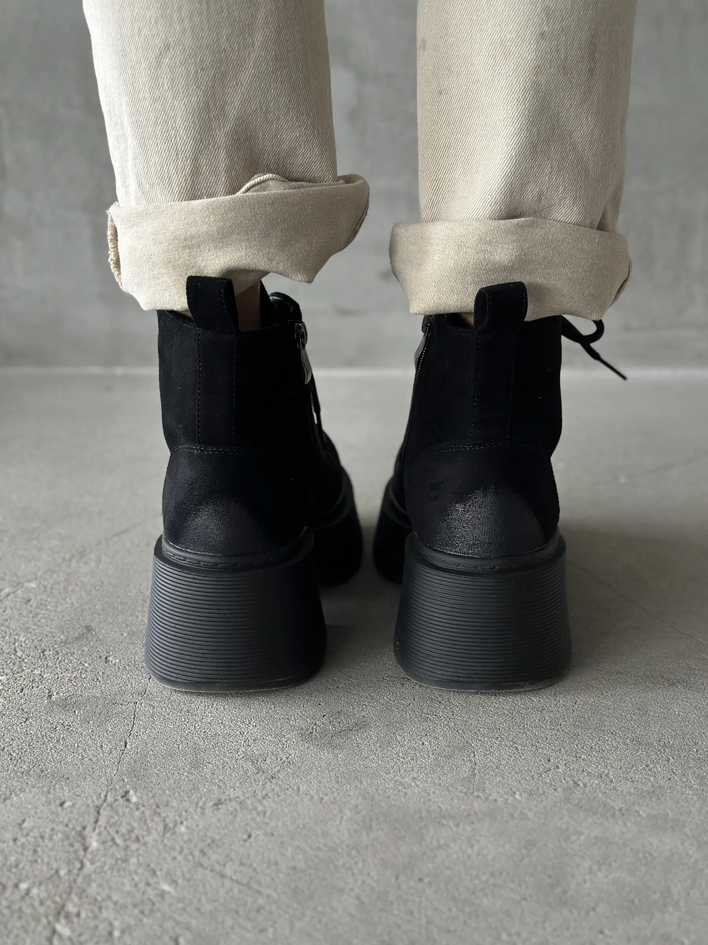 Ботинки женские экозамша шерсть