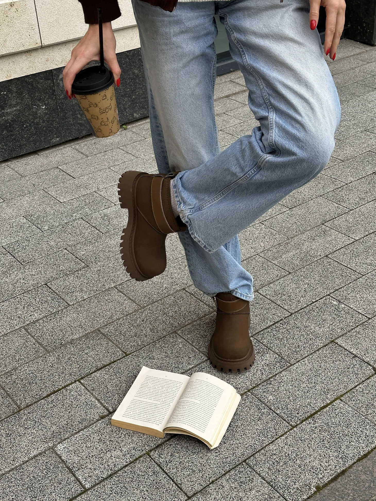 Ботинки женские текстиль экомех