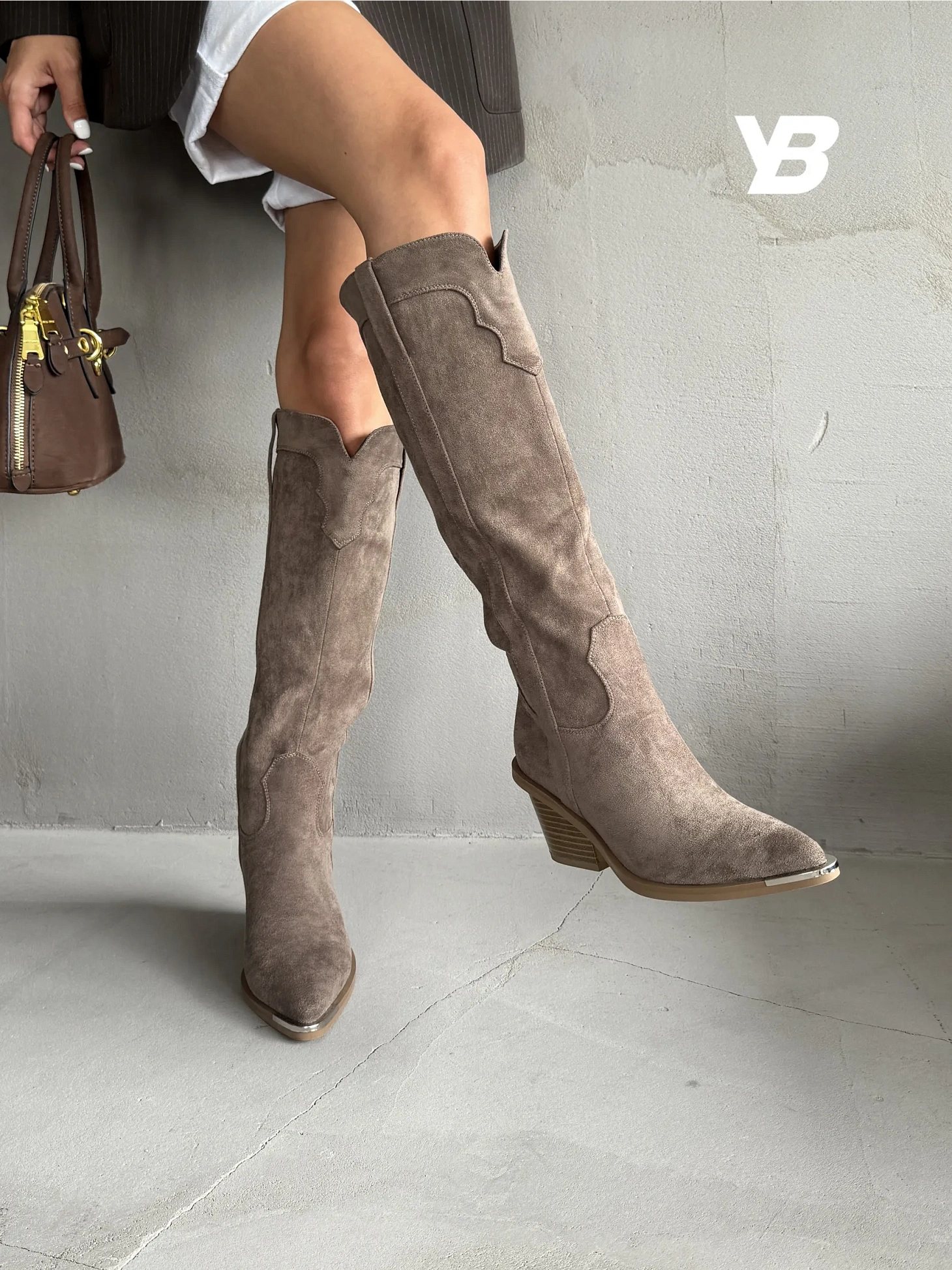 Сапоги женские экозамша