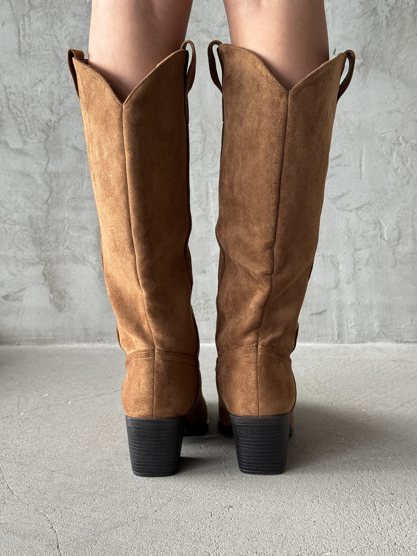 Сапоги казаки женские экозамша шерсть