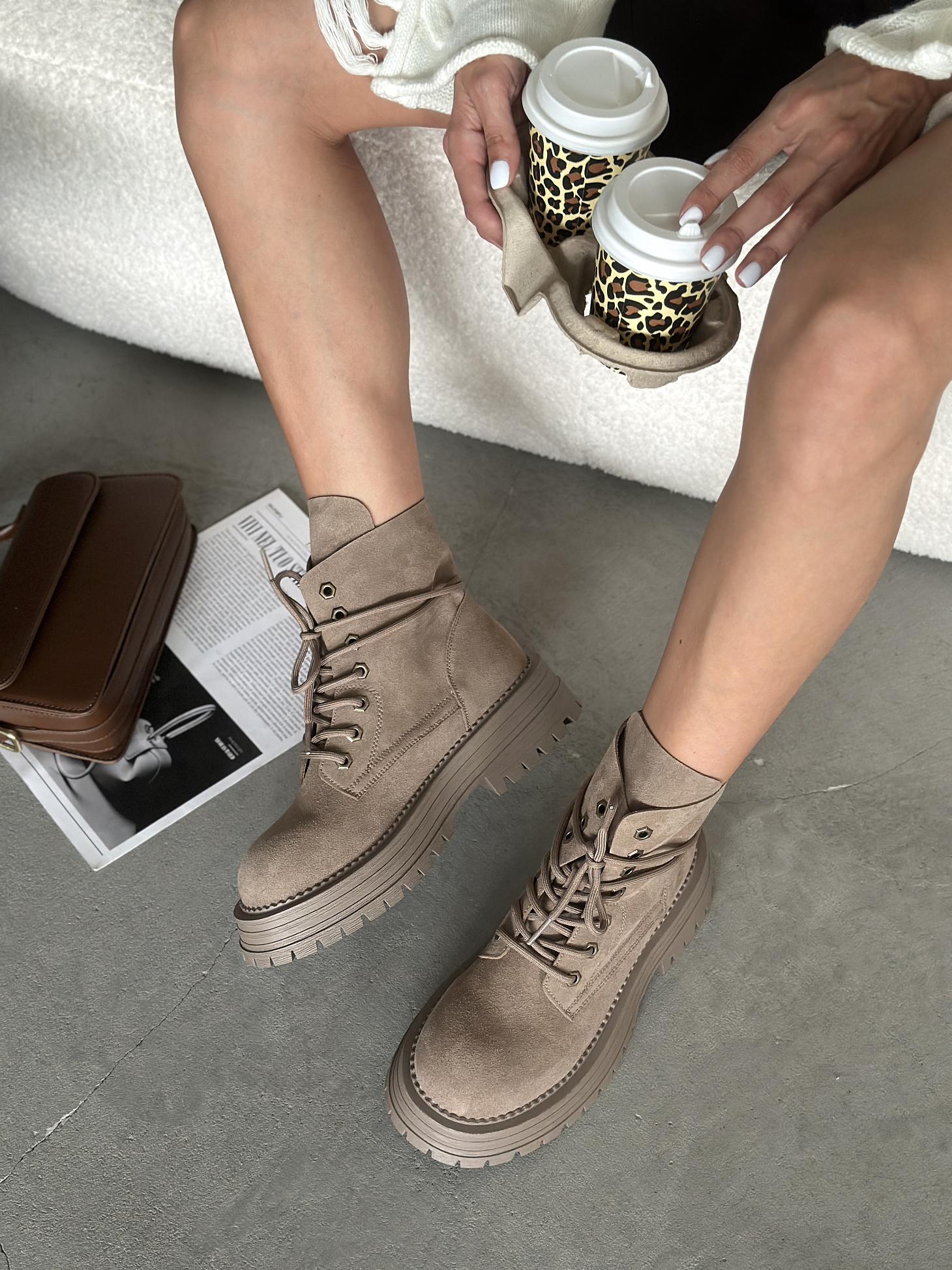 Ботинки женские натуральная замша