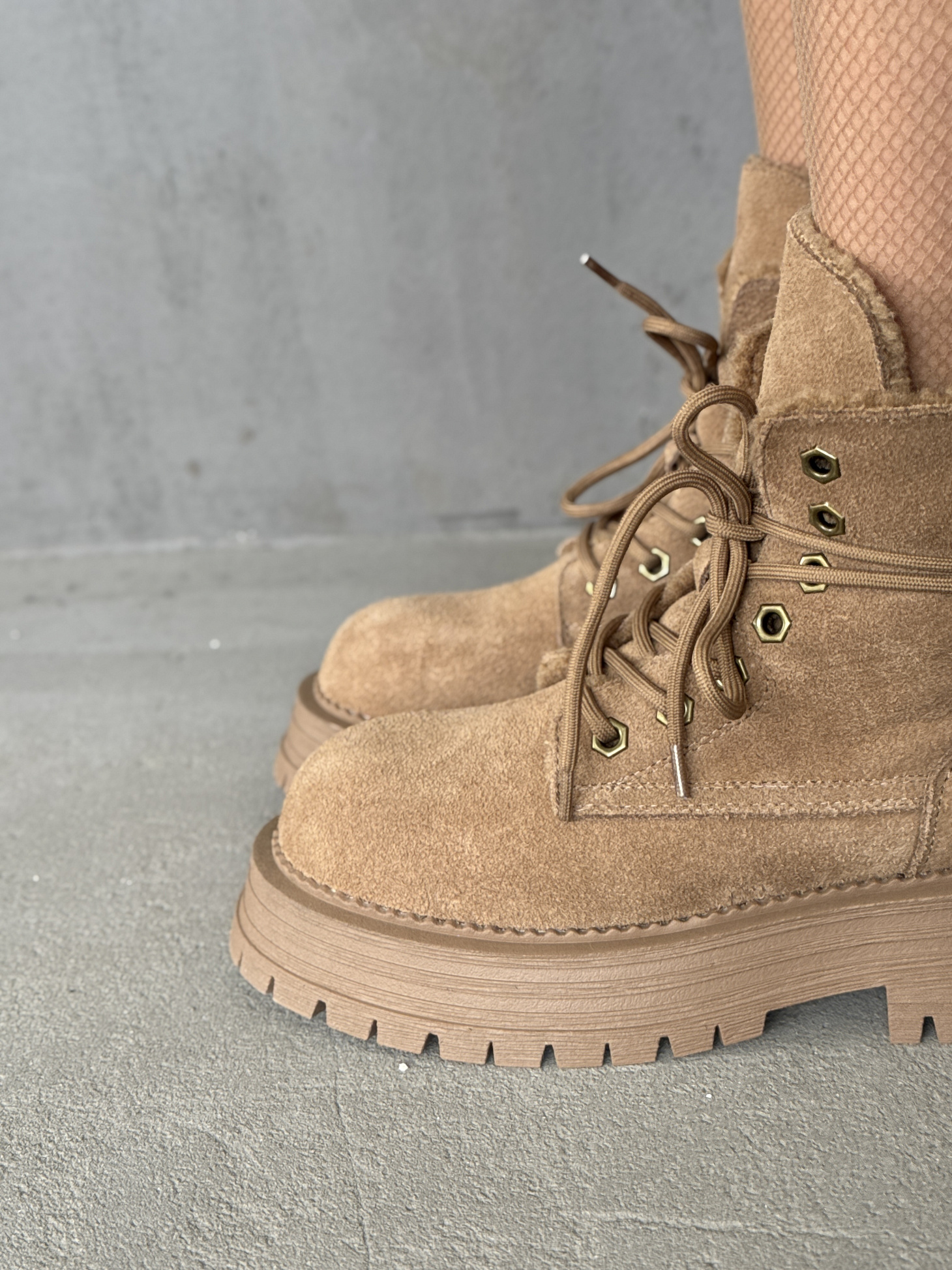 Ботинки женские натуральная замша шерсть