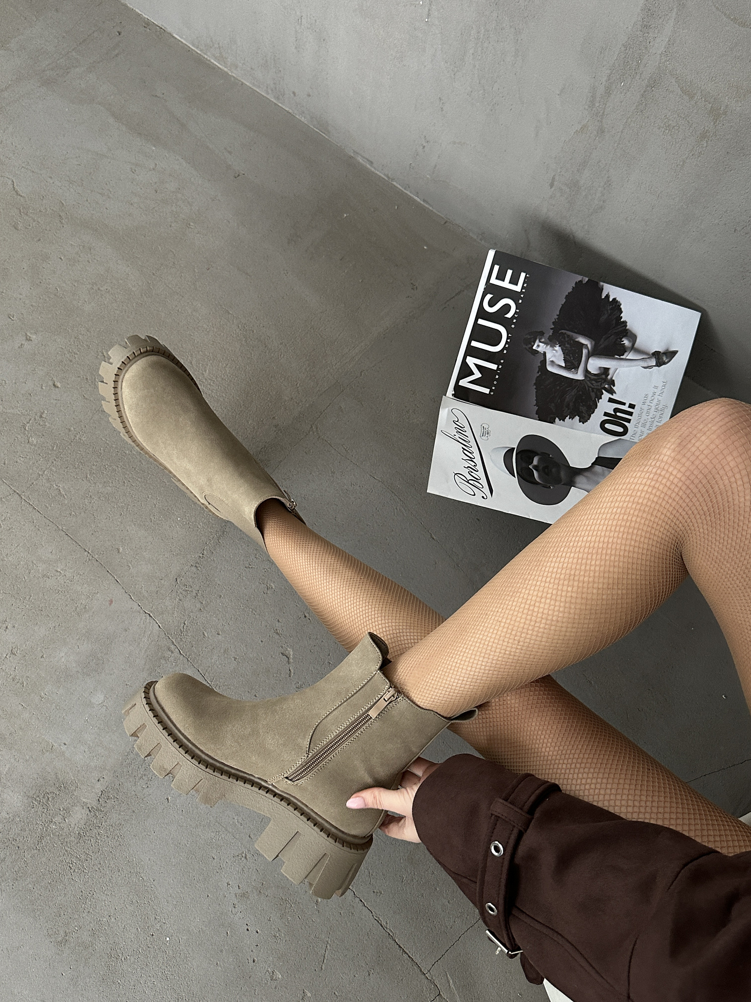 Ботинки женские экозамша 