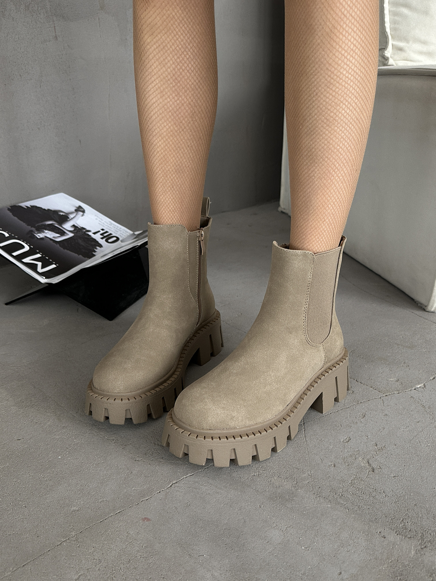 Ботинки женские экозамша 