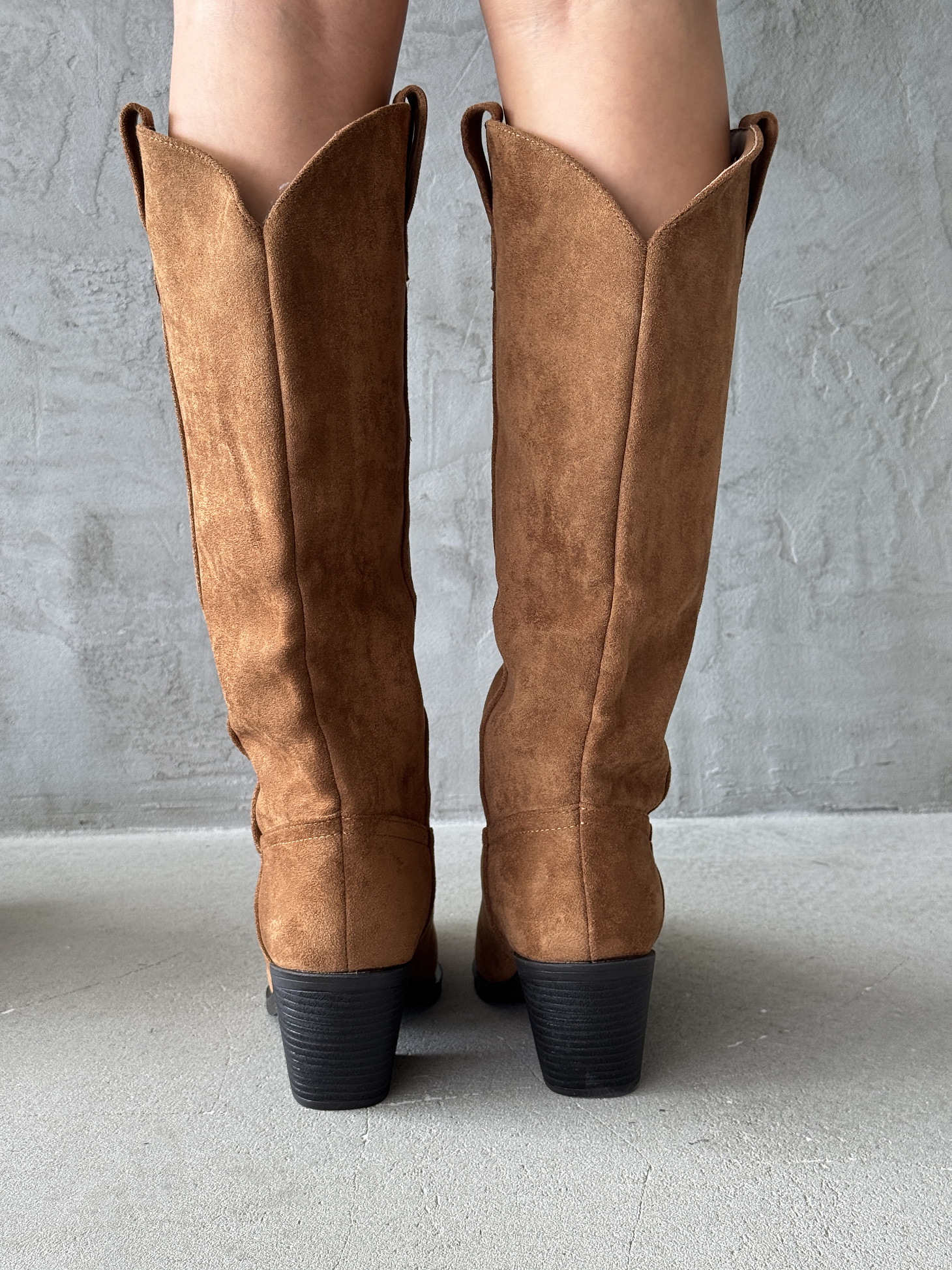 Сапоги казаки женские экозамша шерсть