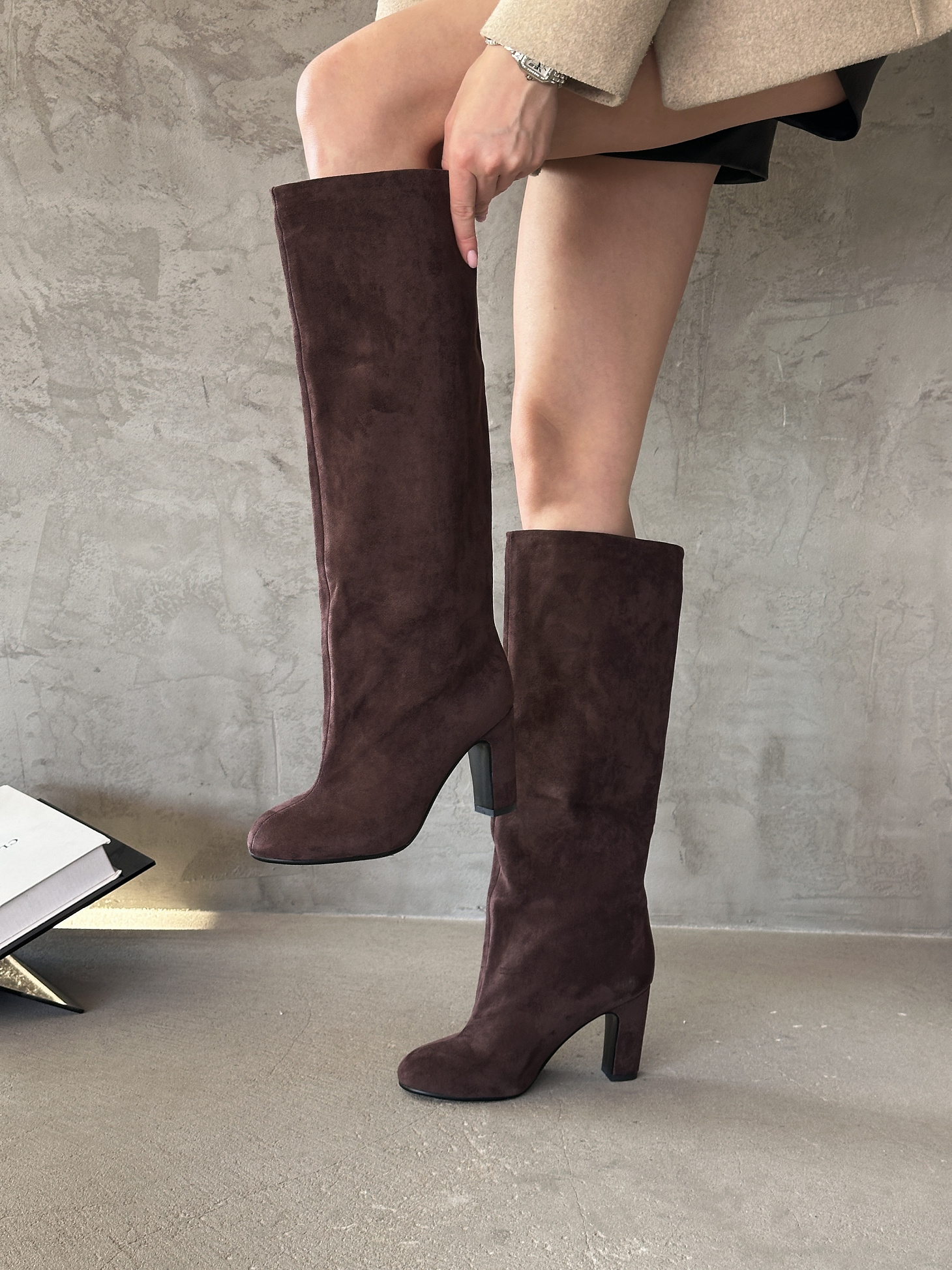 Сапоги женские экозамша