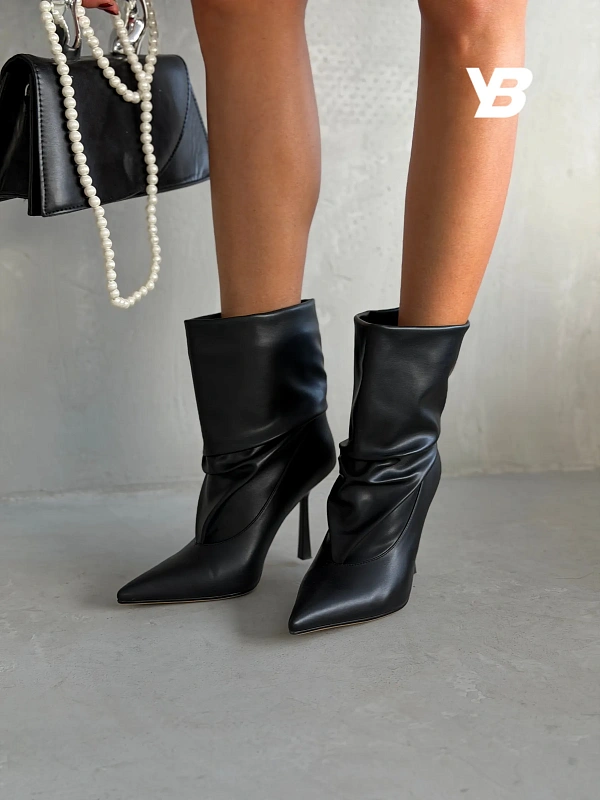 Ботильоны женские демисезонные на каблуке с мягким голенищем