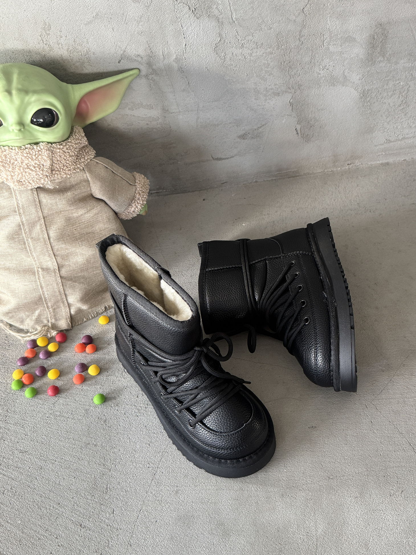 Ботинки детские экокожа шерсть