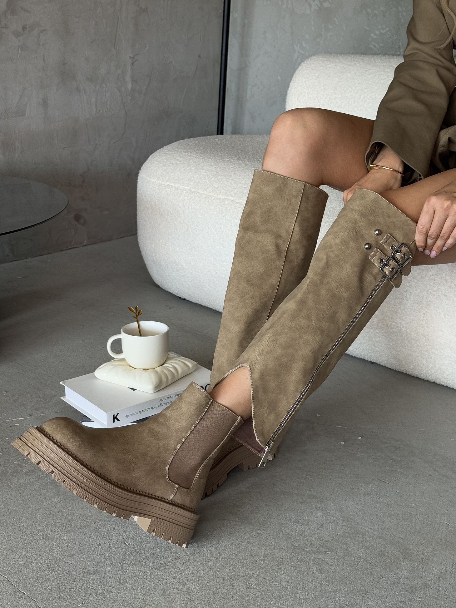 Сапоги женские экозамша