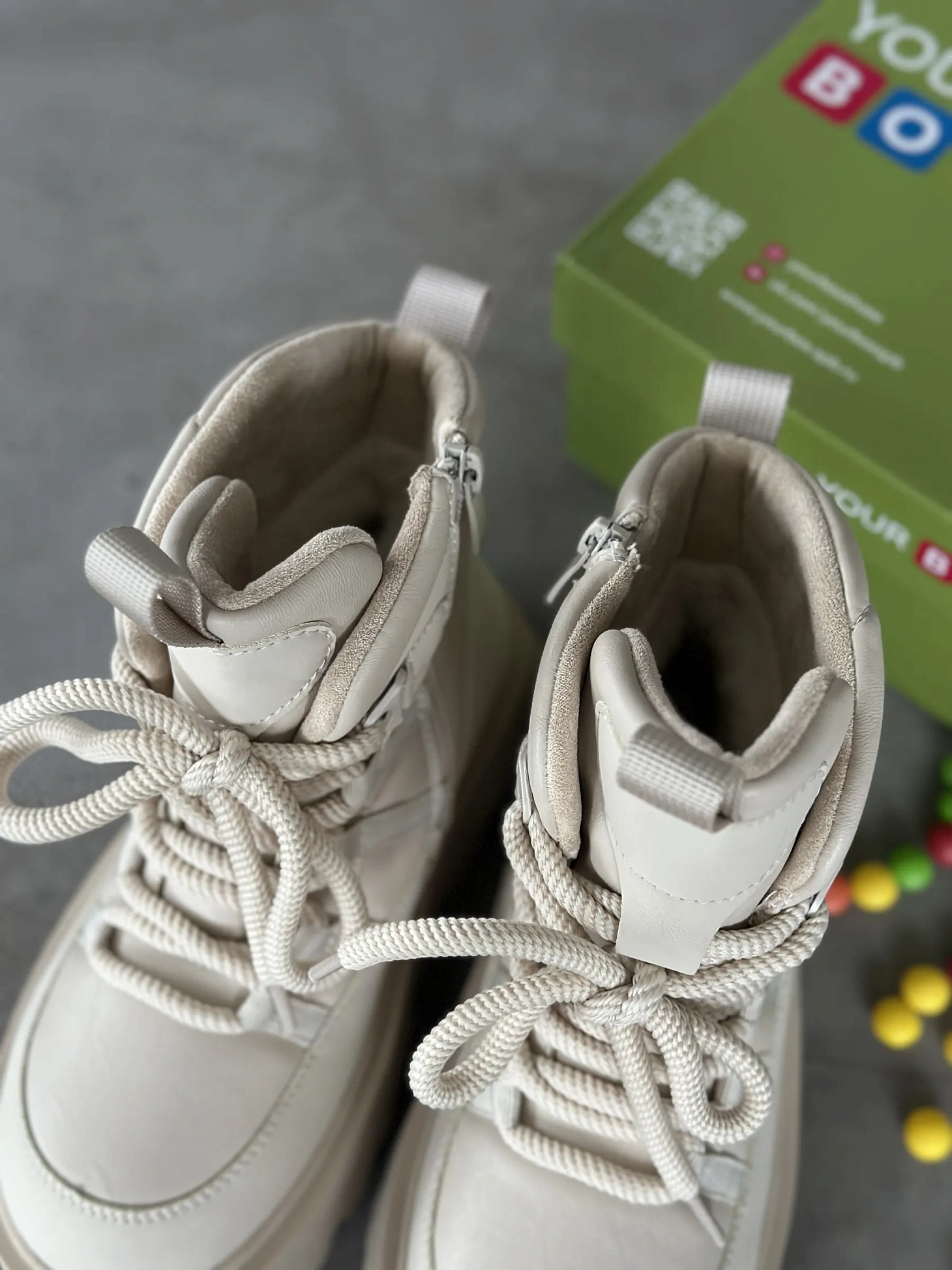 Ботинки детские экокожа шерсть