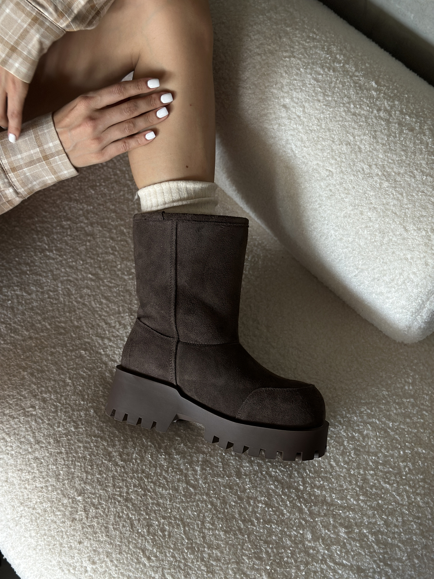 Сапоги женские натуральная замша шерсть