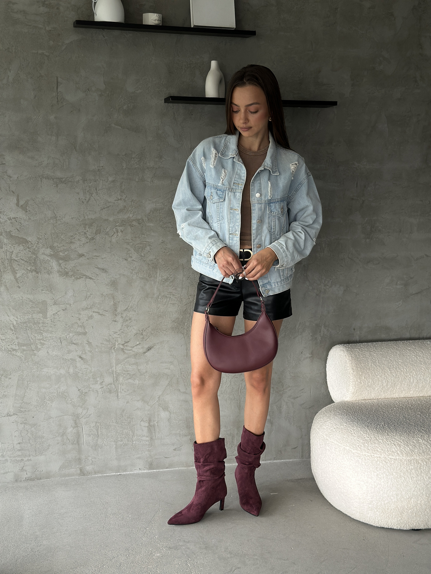 Сапоги женские текстиль