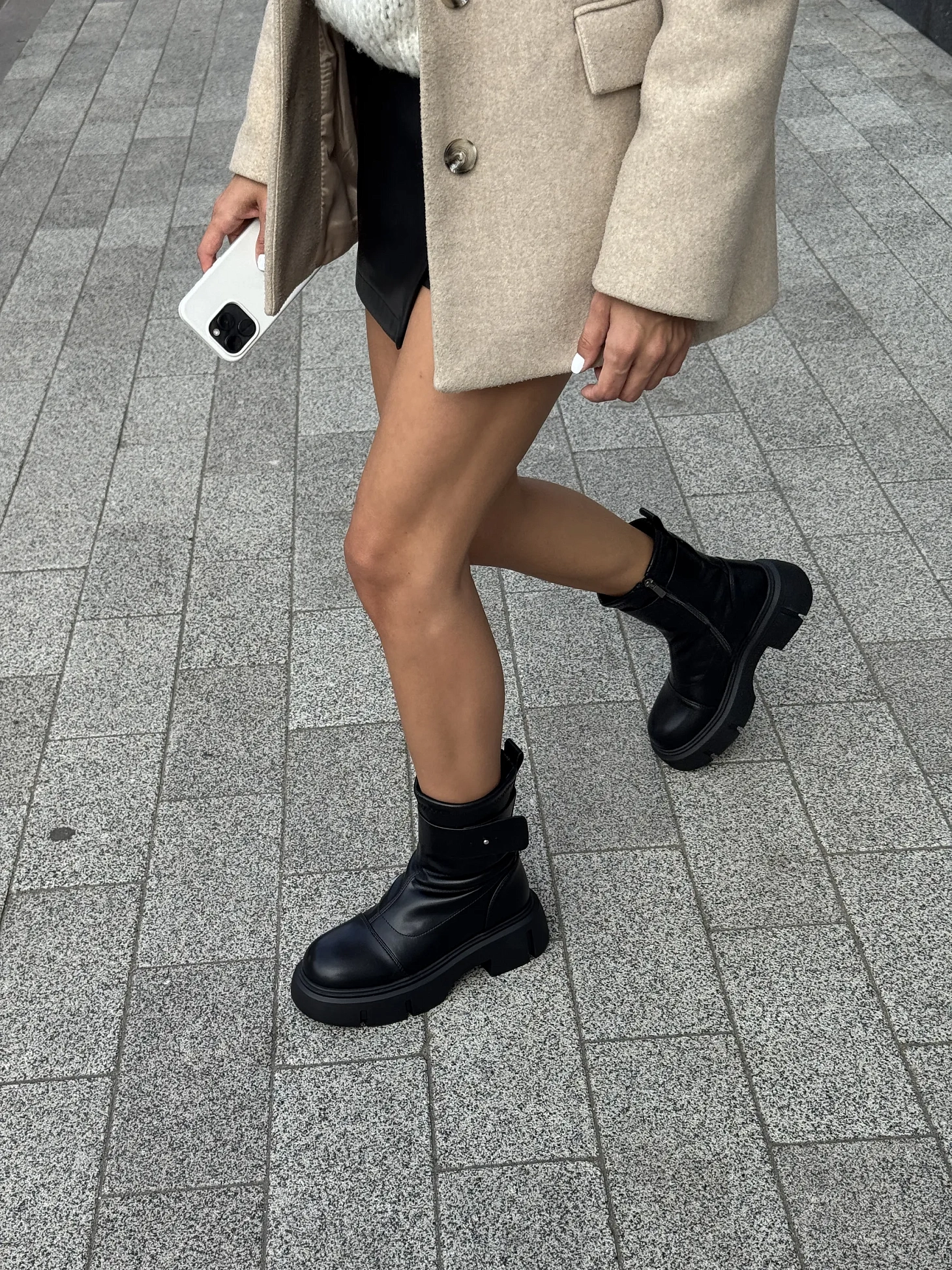 Ботинки женские экокожа шерсть