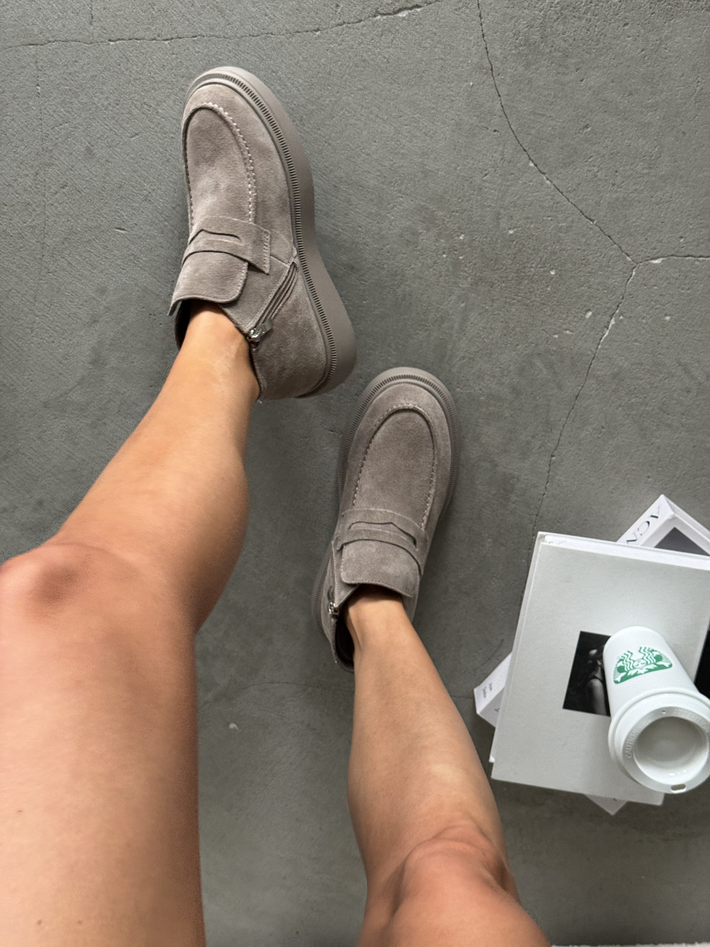 Ботинки женские натуральная замша шерсть