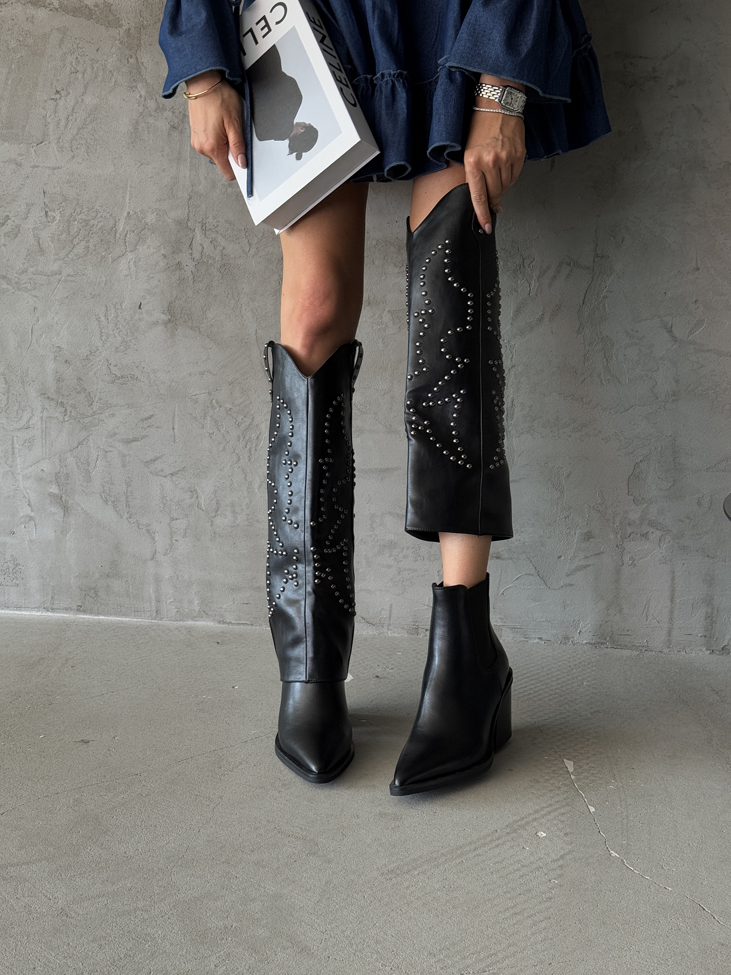 Сапоги-трансформеры женские экокожа