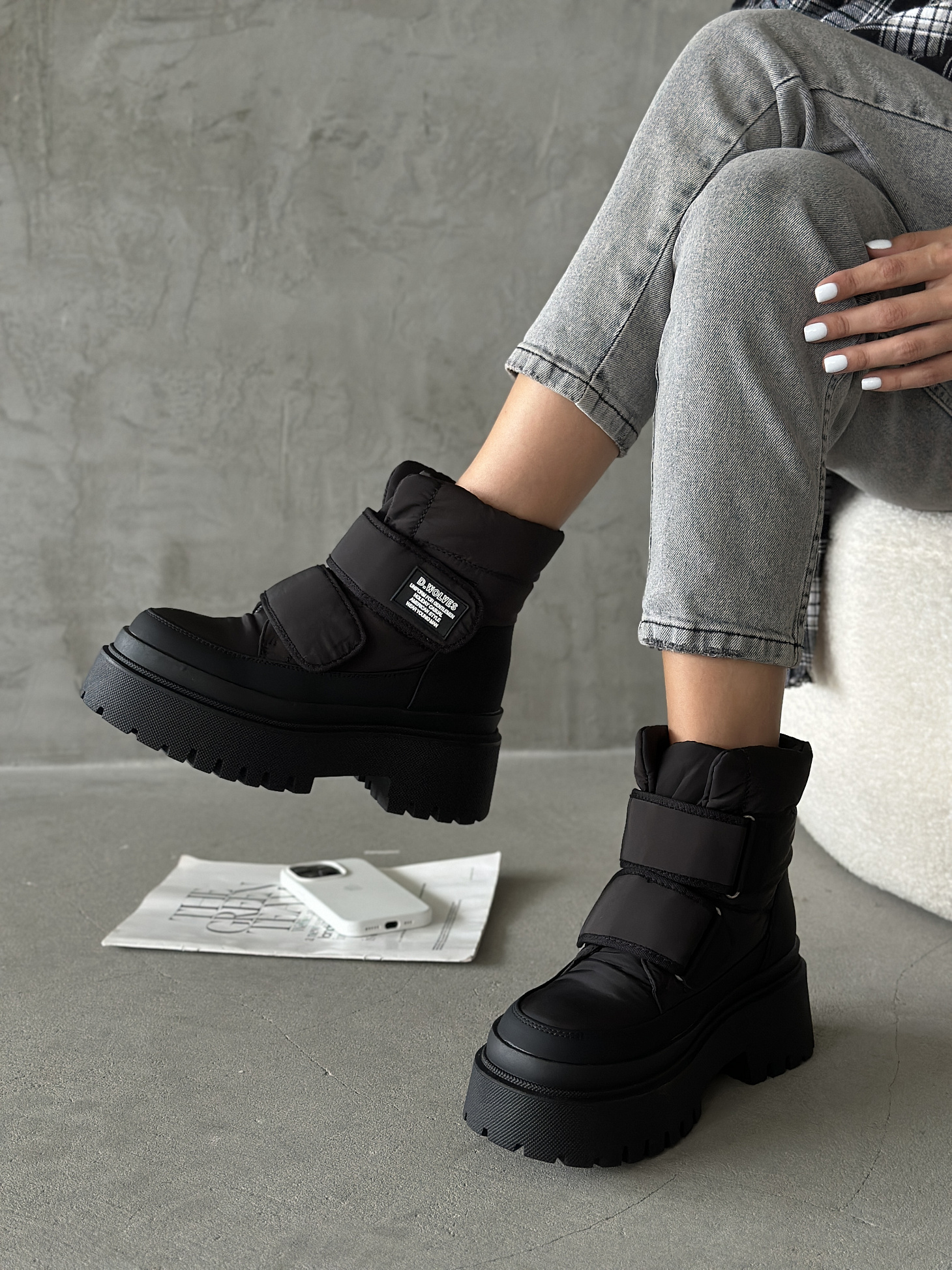 Дутики женские текстиль шерсть