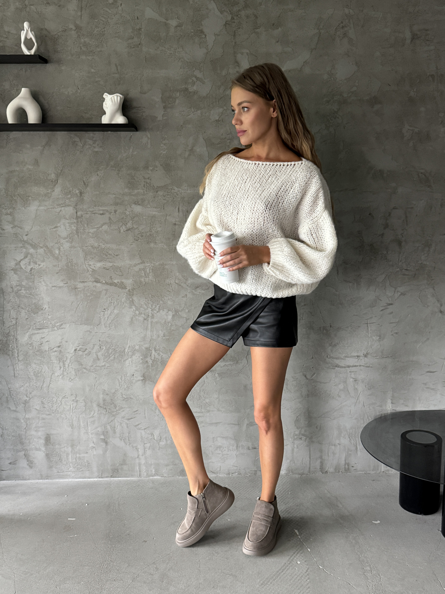 Ботинки женские натуральная замша шерсть