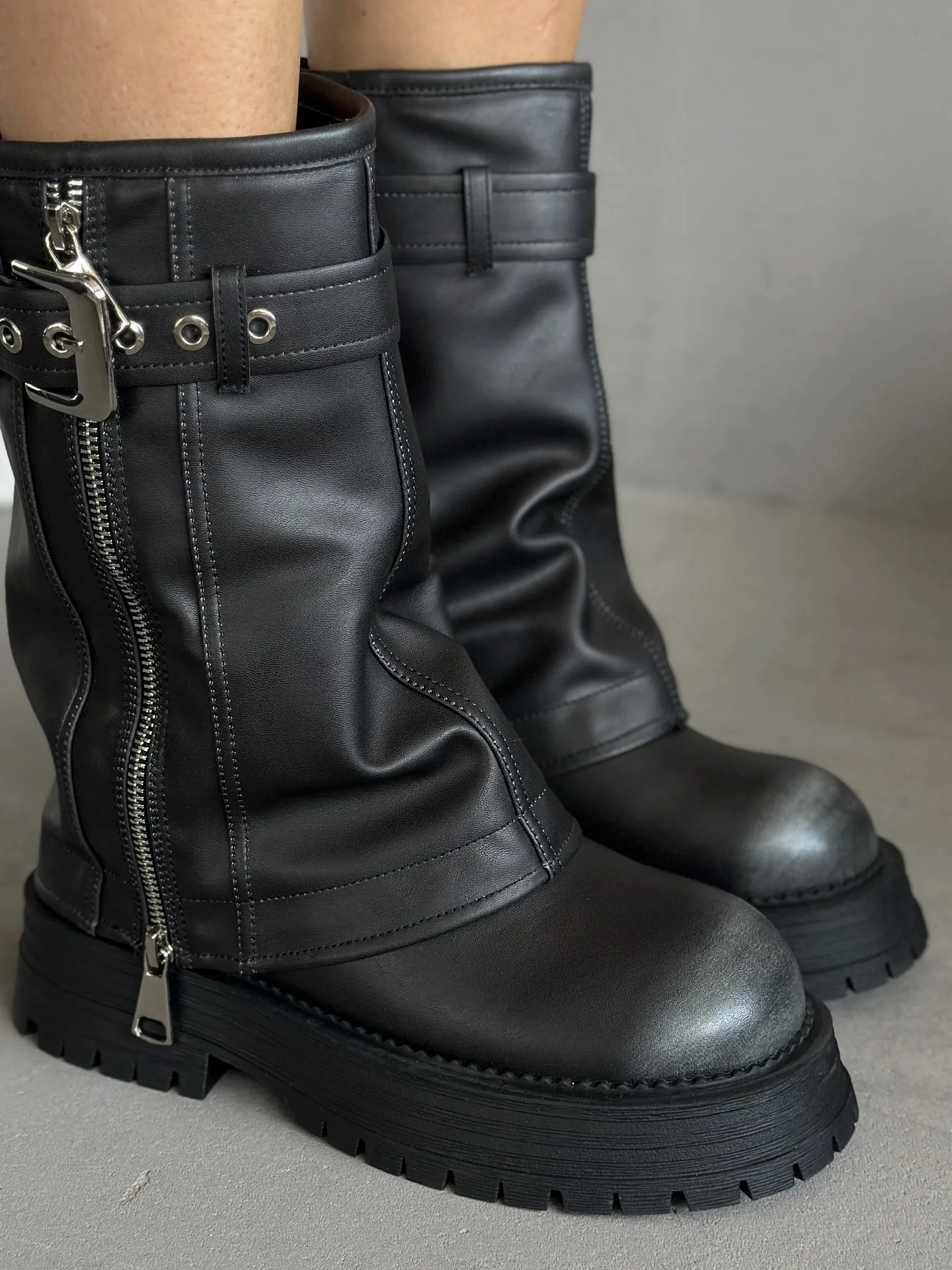 Ботинки женские экокожа шерсть