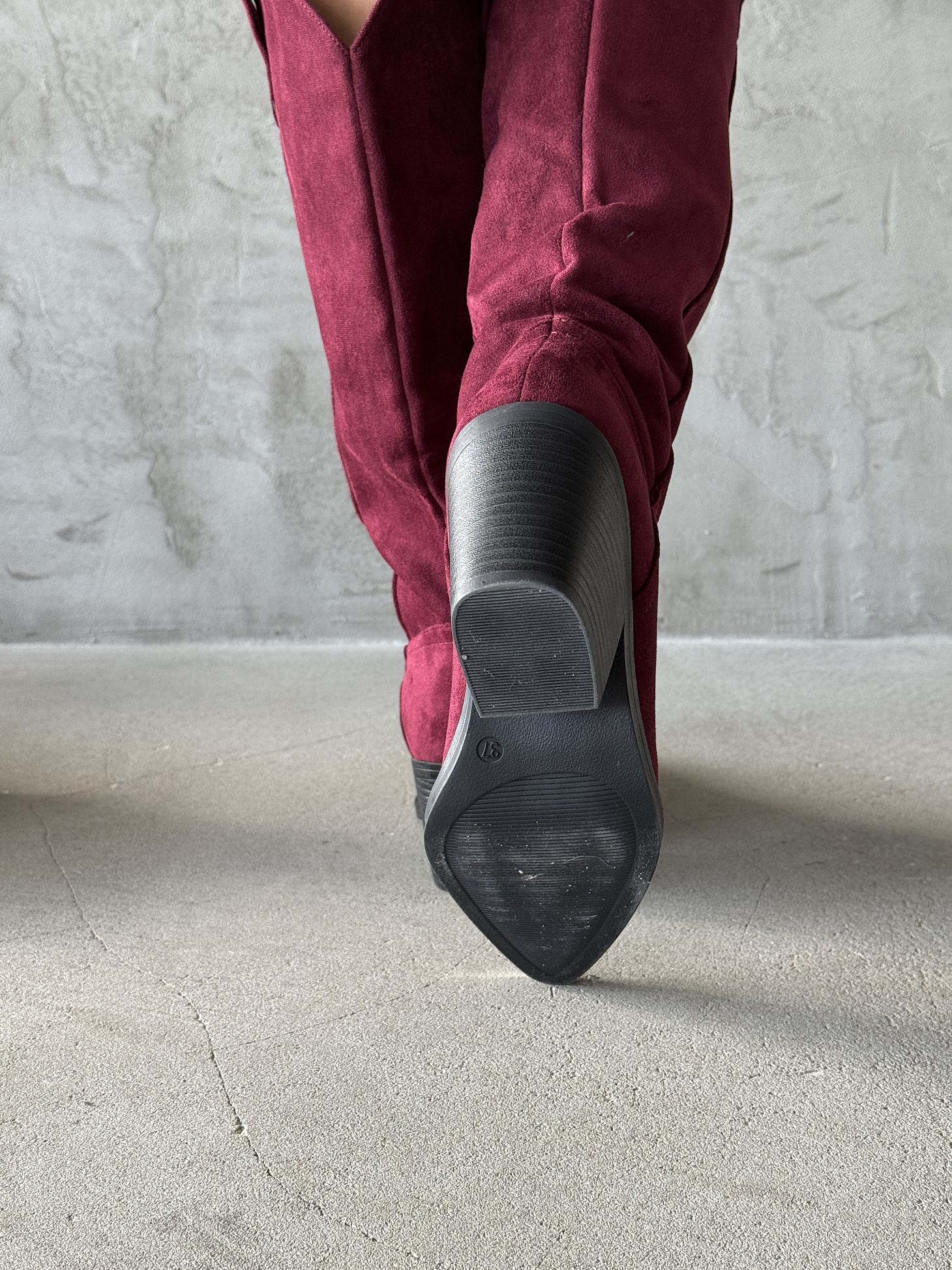 Сапоги казаки женские экозамша шерсть