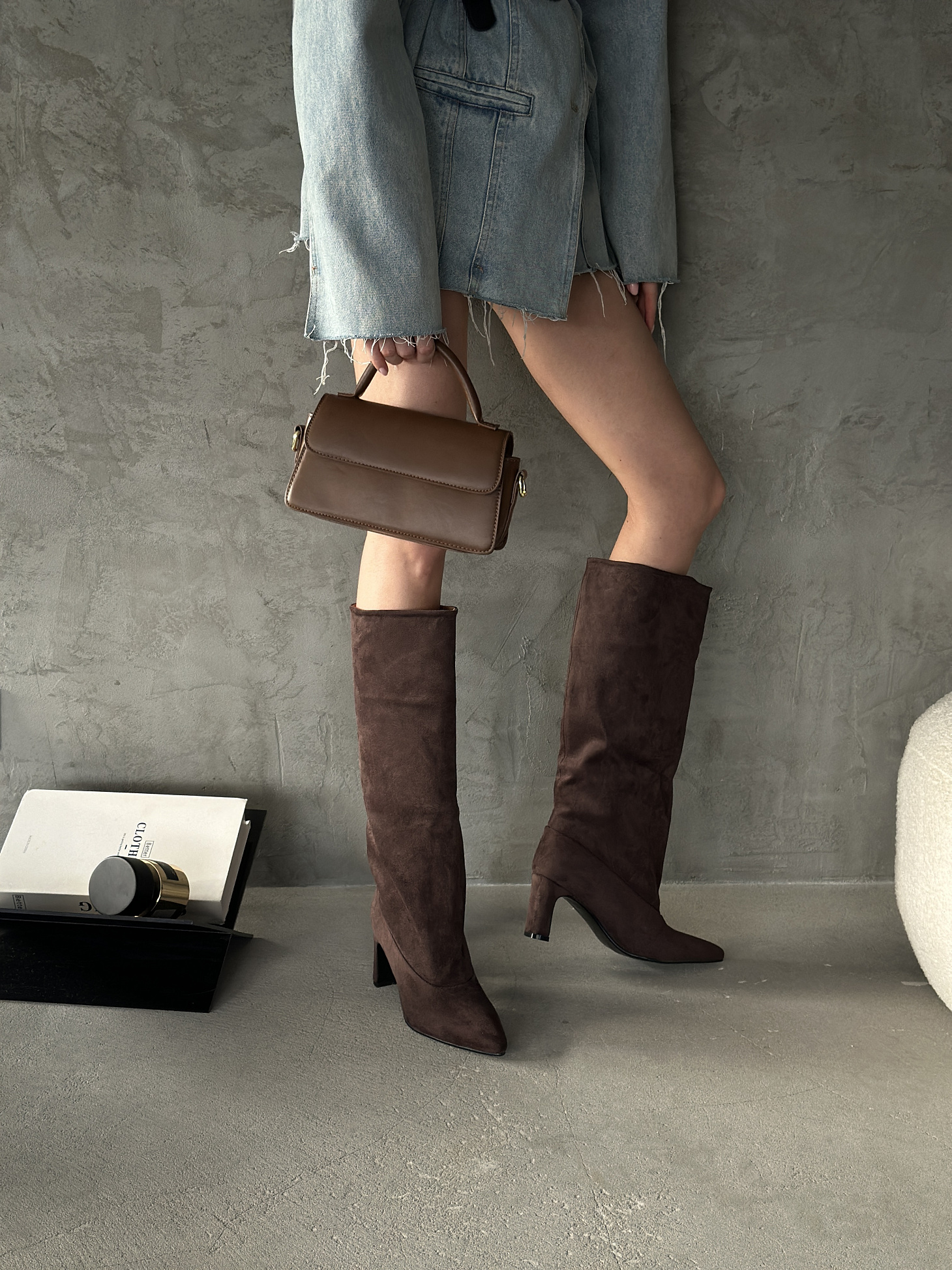 Сапоги женские экозамша