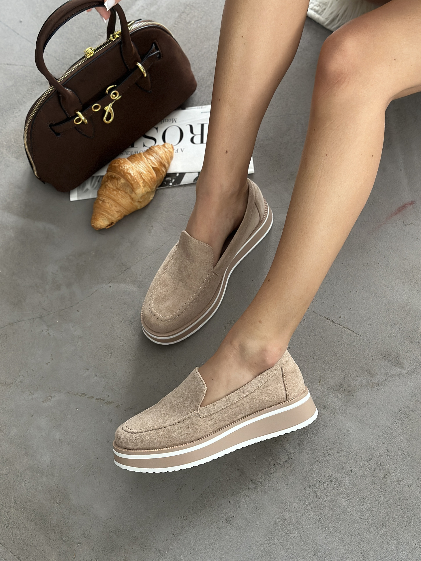 Лоферы женские текстиль