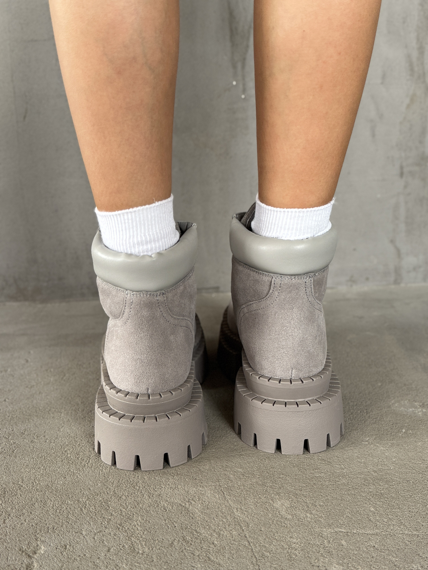 Ботинки женские натуральная замша шерсть