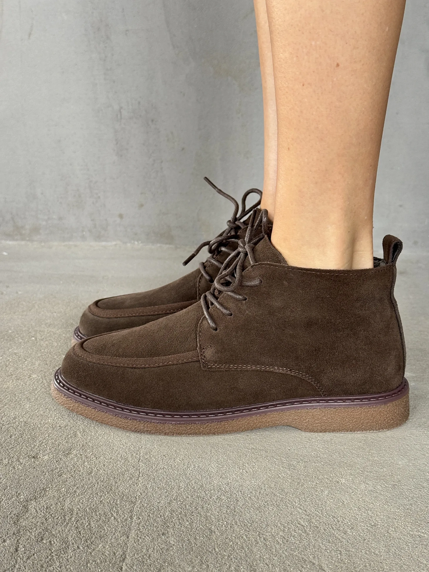 Ботинки женские натуральная замша шерсть