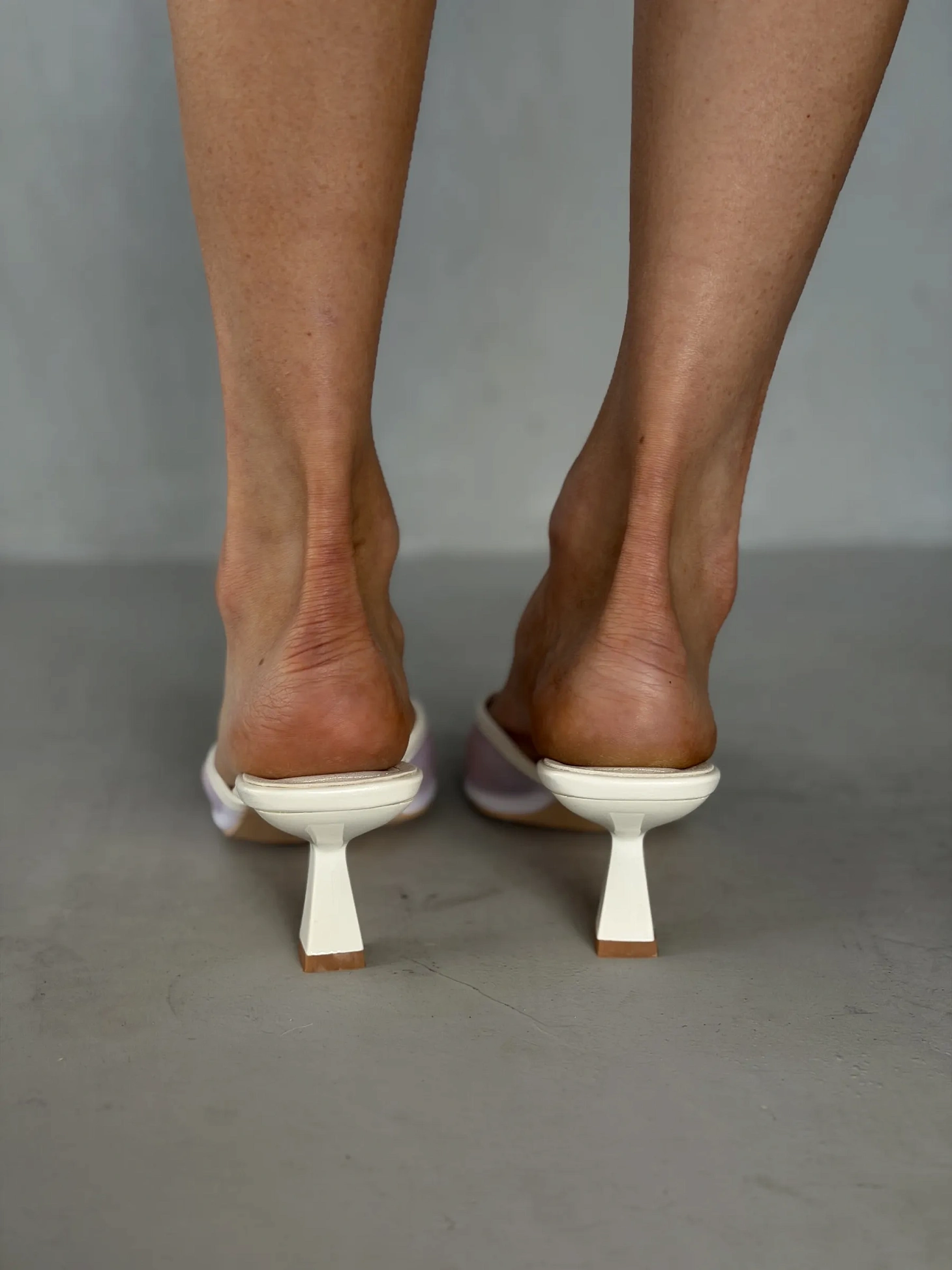 Туфли на низком каблуке мюли лодочки сетка