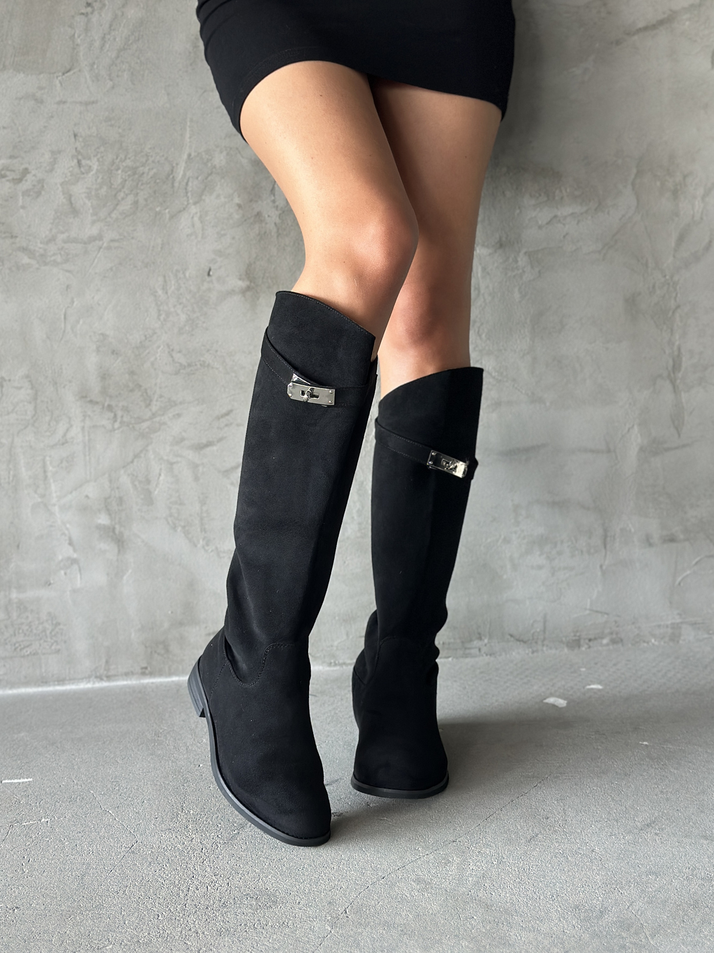 Сапоги женские экозамша