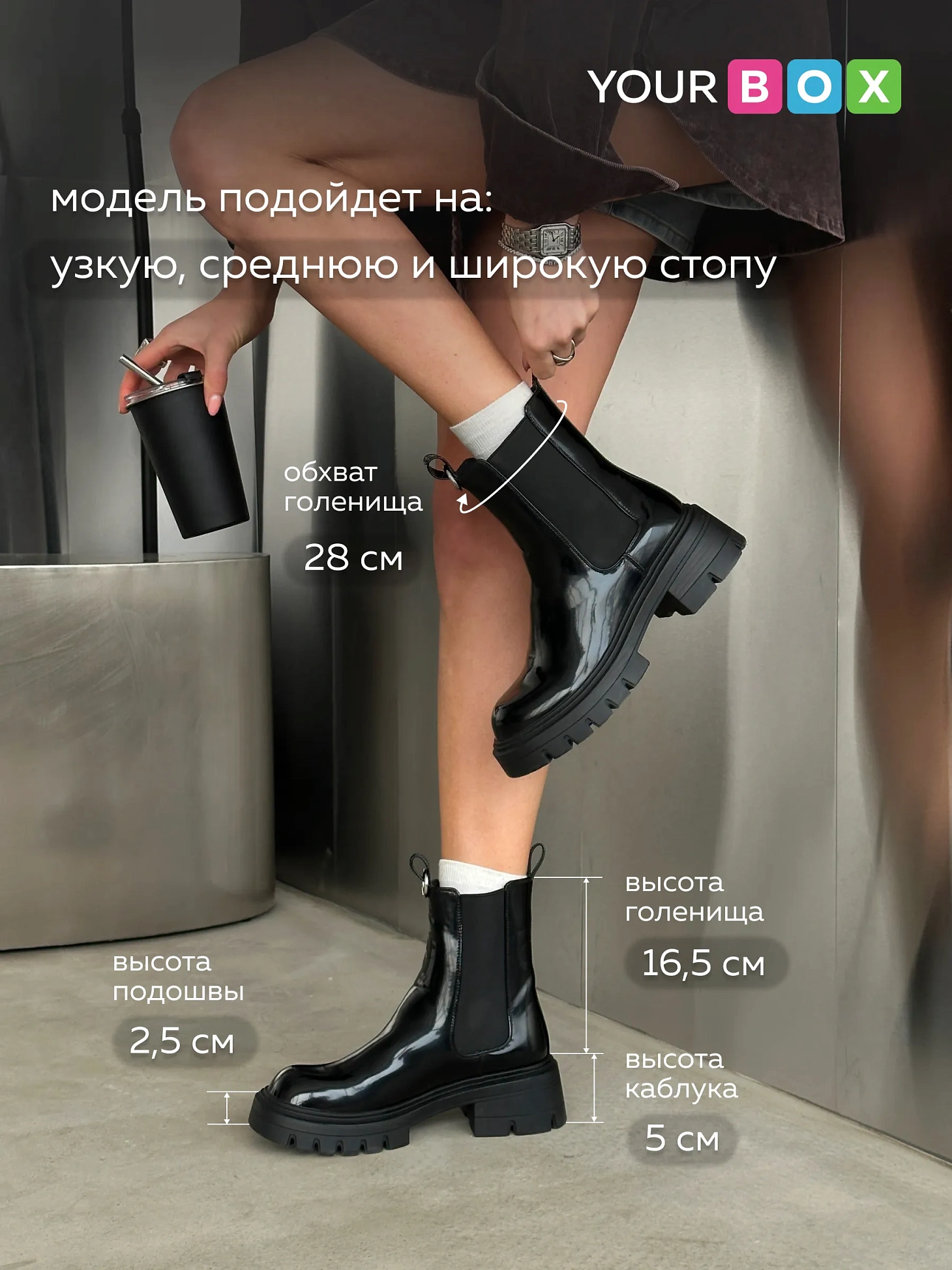 Ботинки женские экокожа