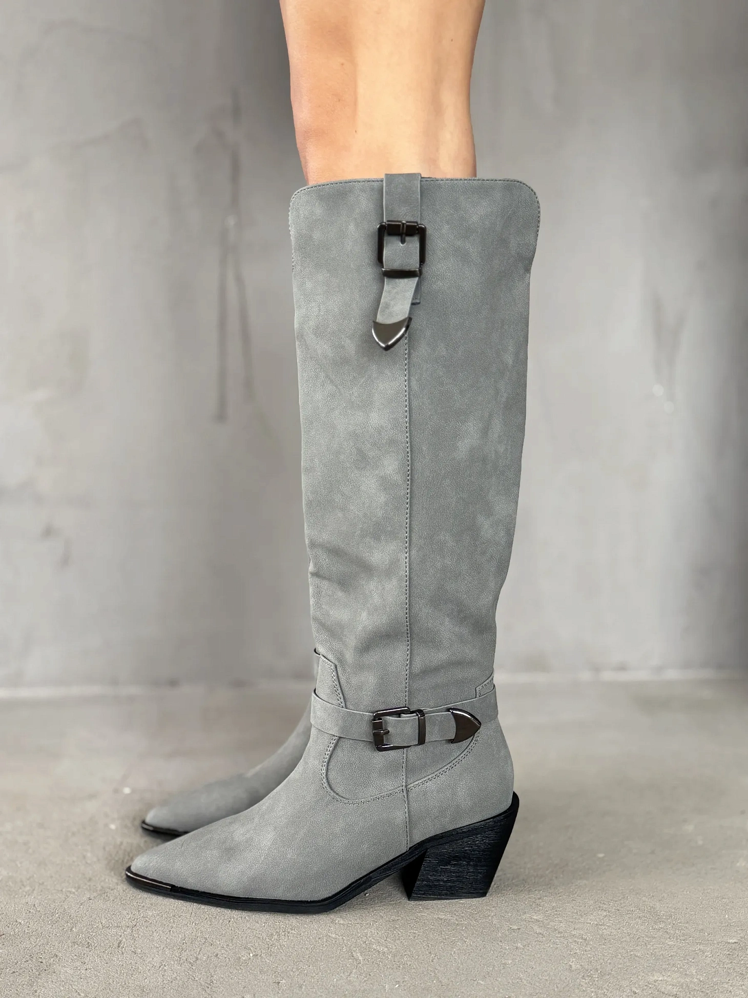 Сапоги женские экозамша