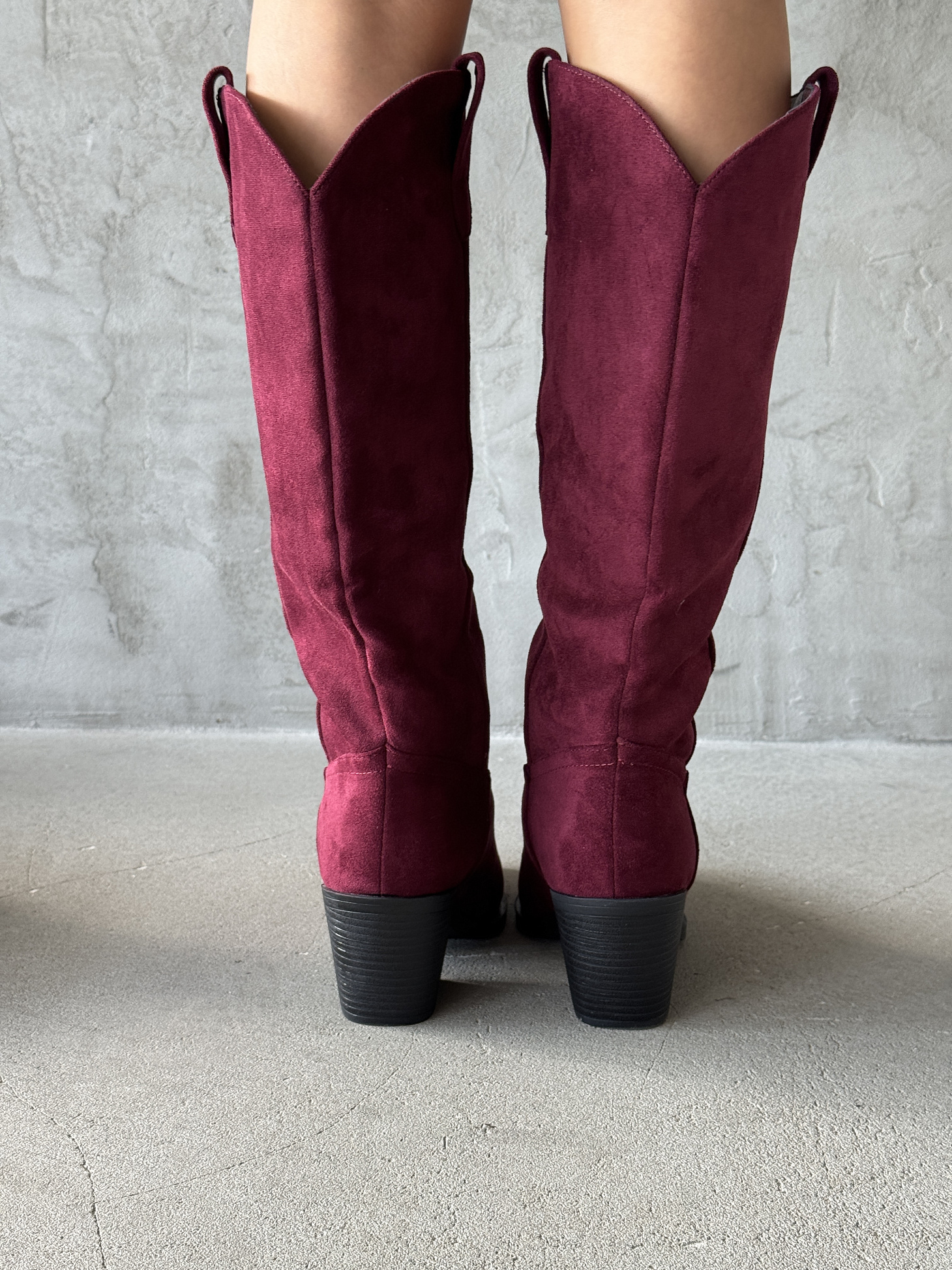 Сапоги казаки женские экозамша шерсть