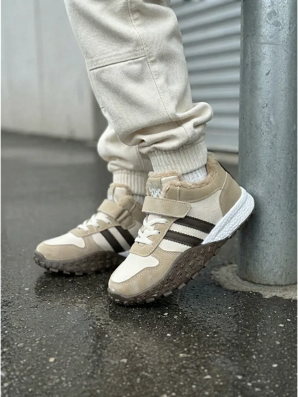 Зимние кроссовки детские на высокой подошве