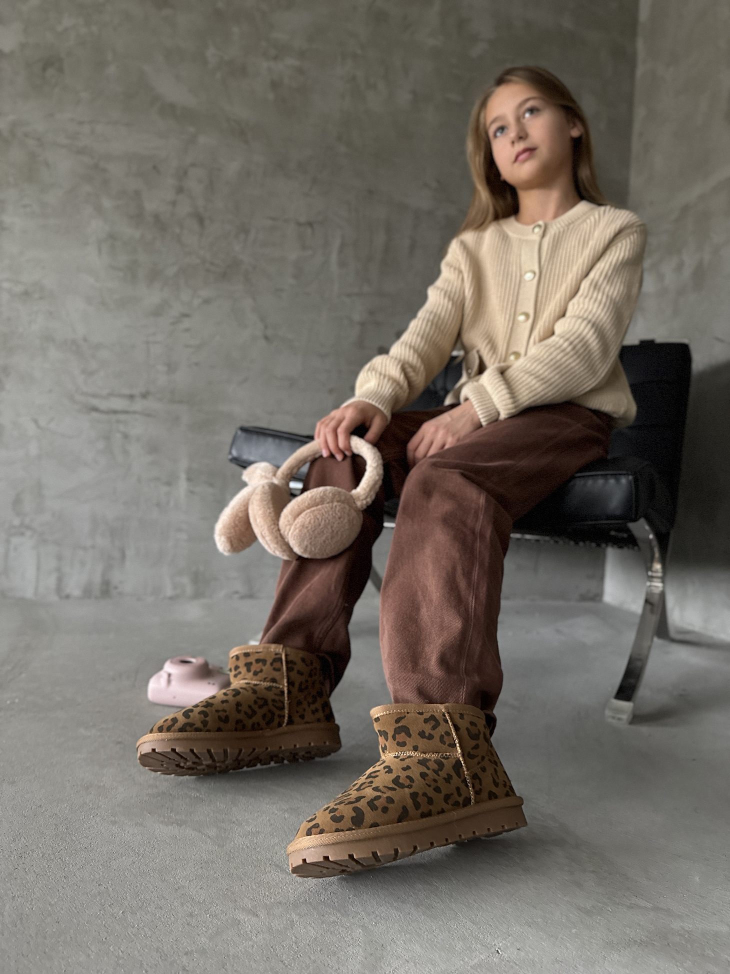 Угги детские экозамша шерсть