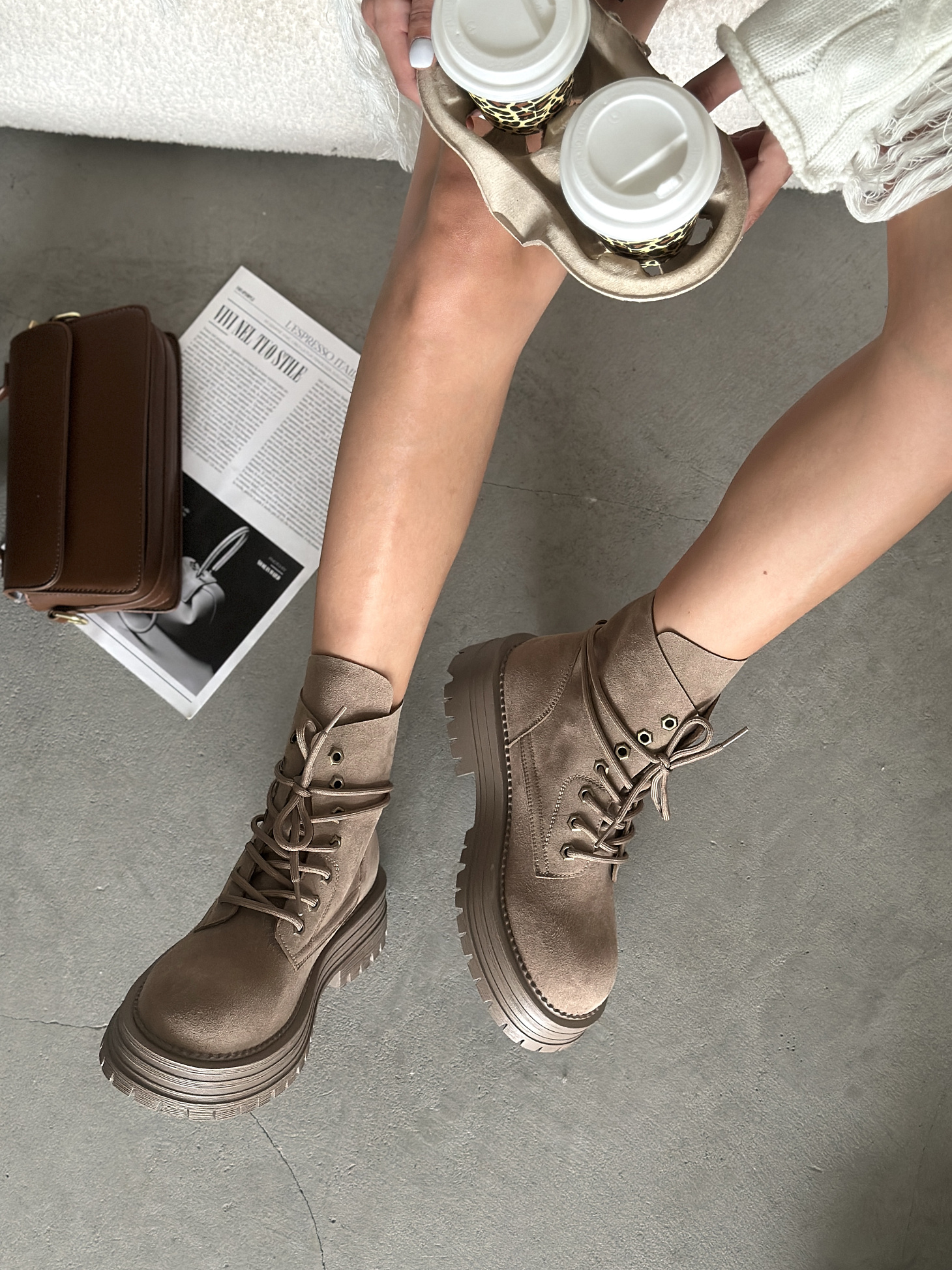 Ботинки женские натуральная замша