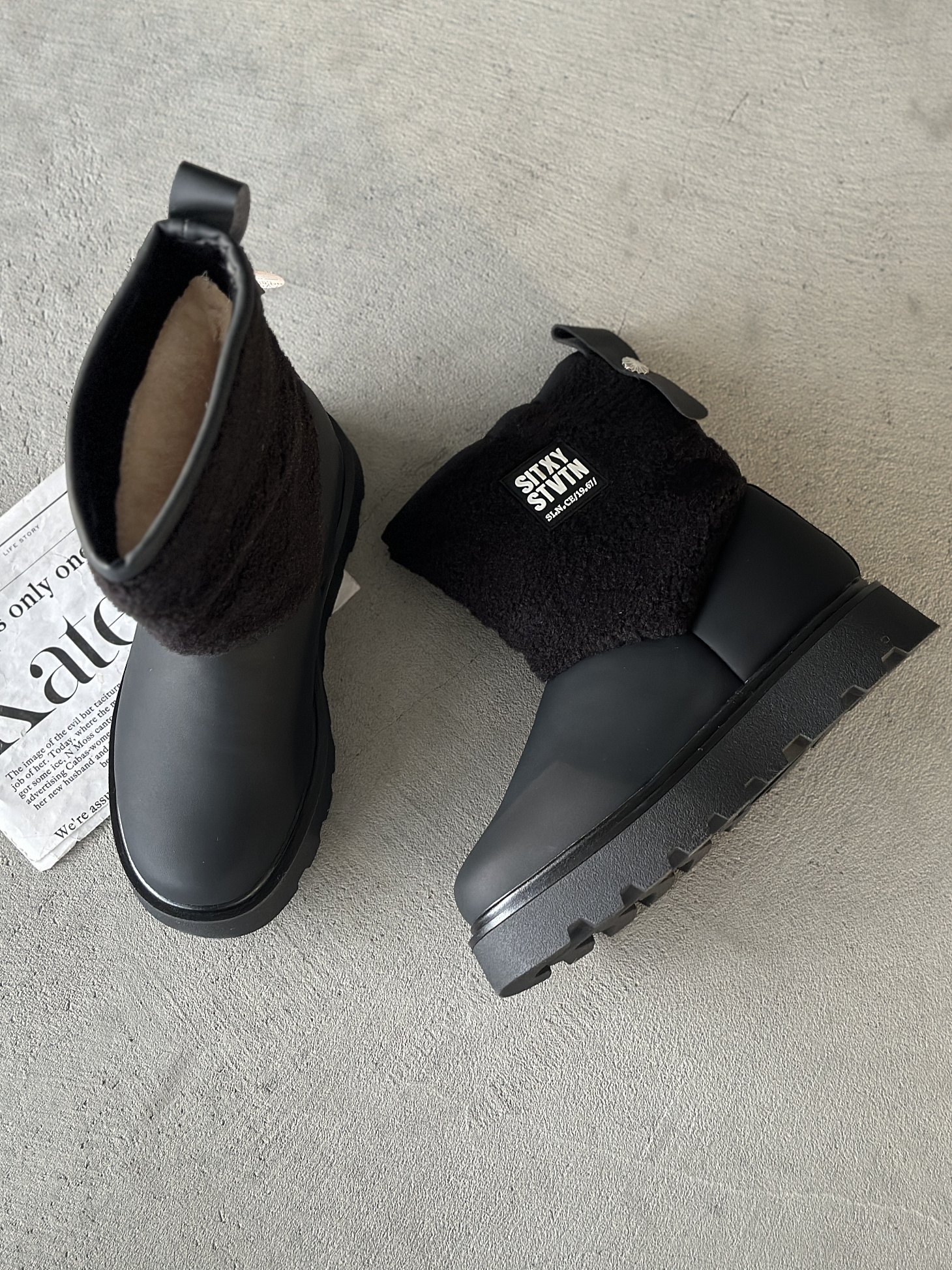 Ботинки детские экокожа шерсть