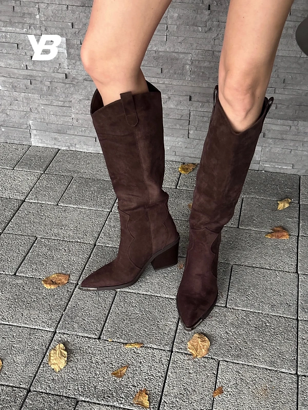 Сапоги казаки женские экозамша