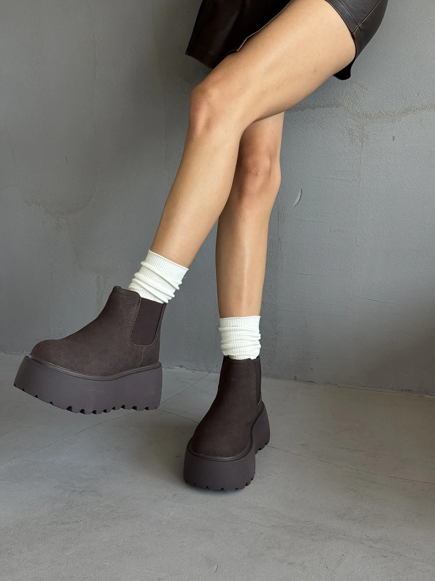 Ботинки женские текстиль шерсть