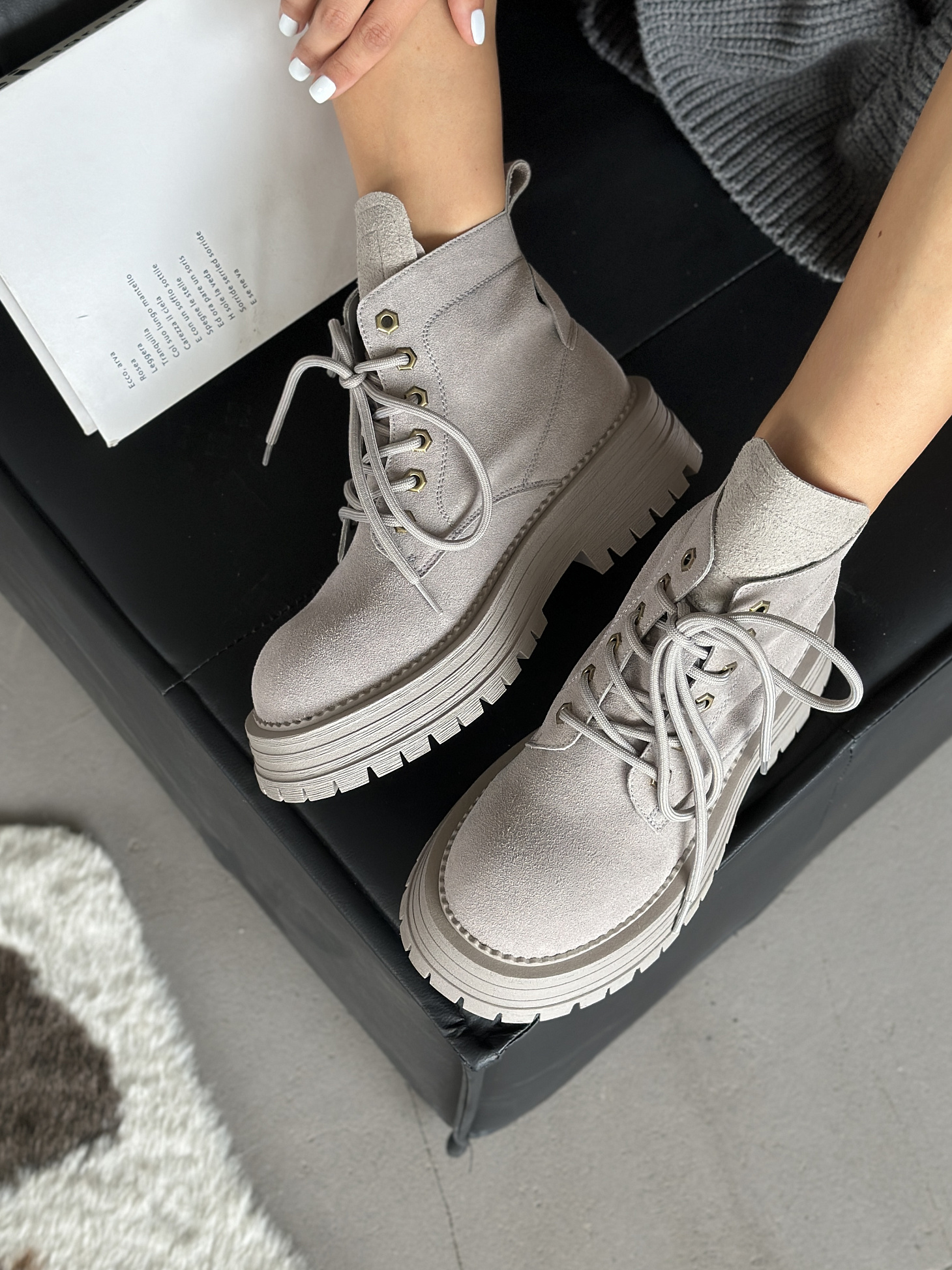 Ботинки женские натуральная замша