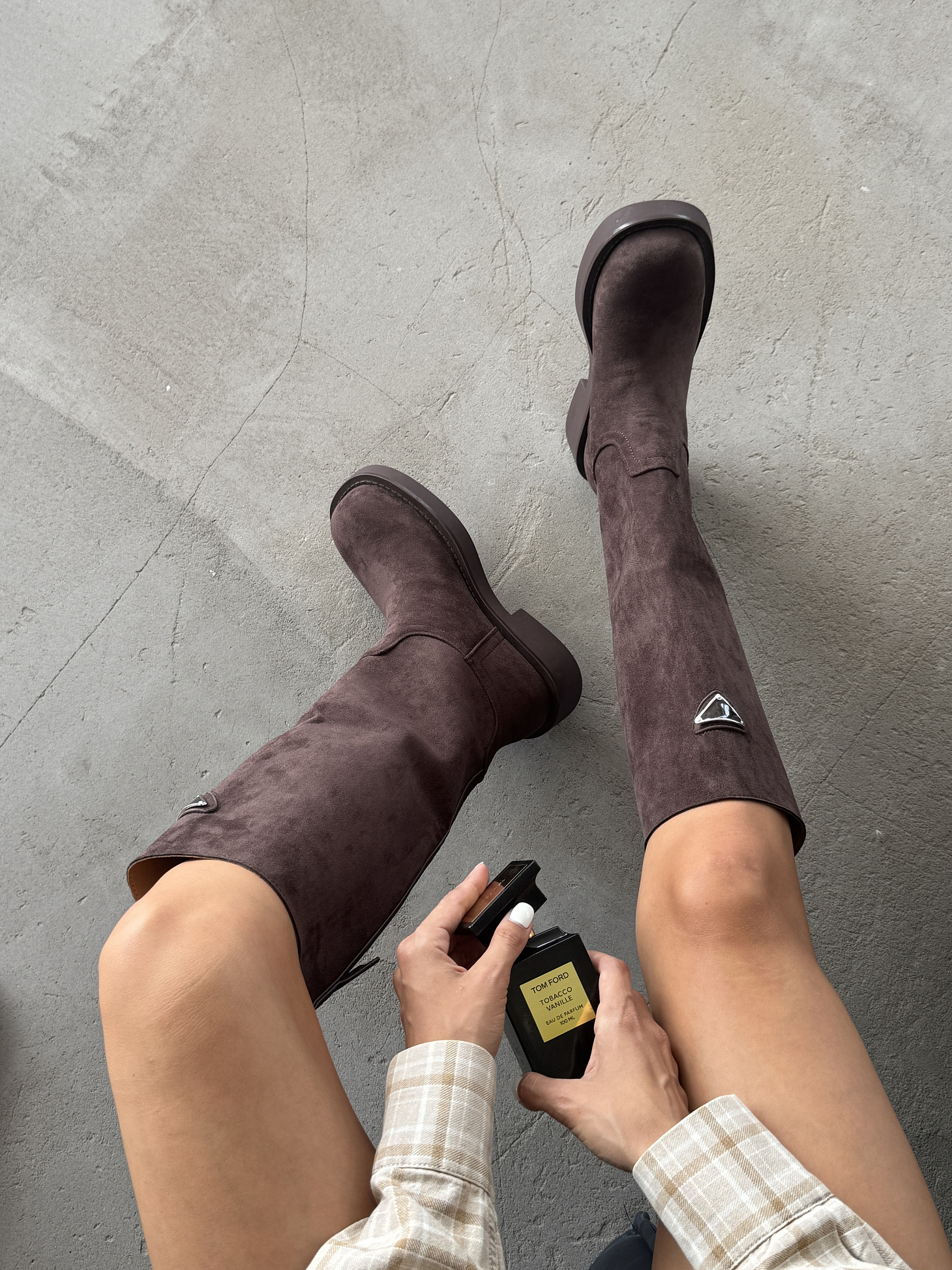 Сапоги женские экозамша еврошерсть